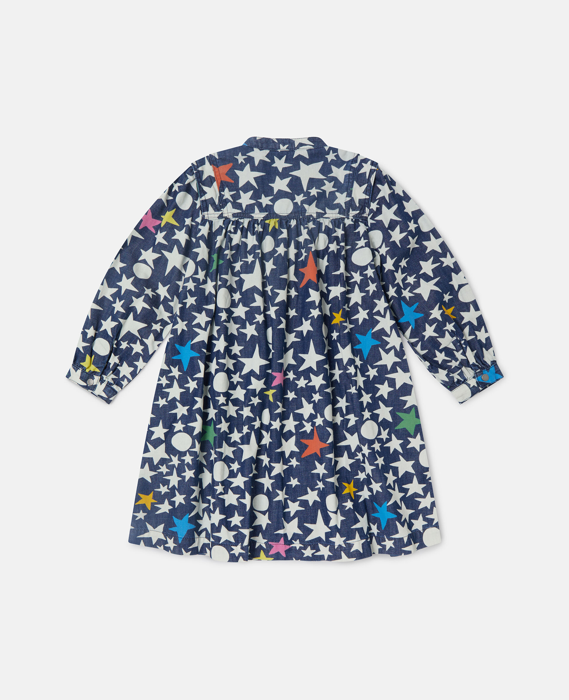 Star Print Long-Sleeve Dress-Multicolour-large image number 3