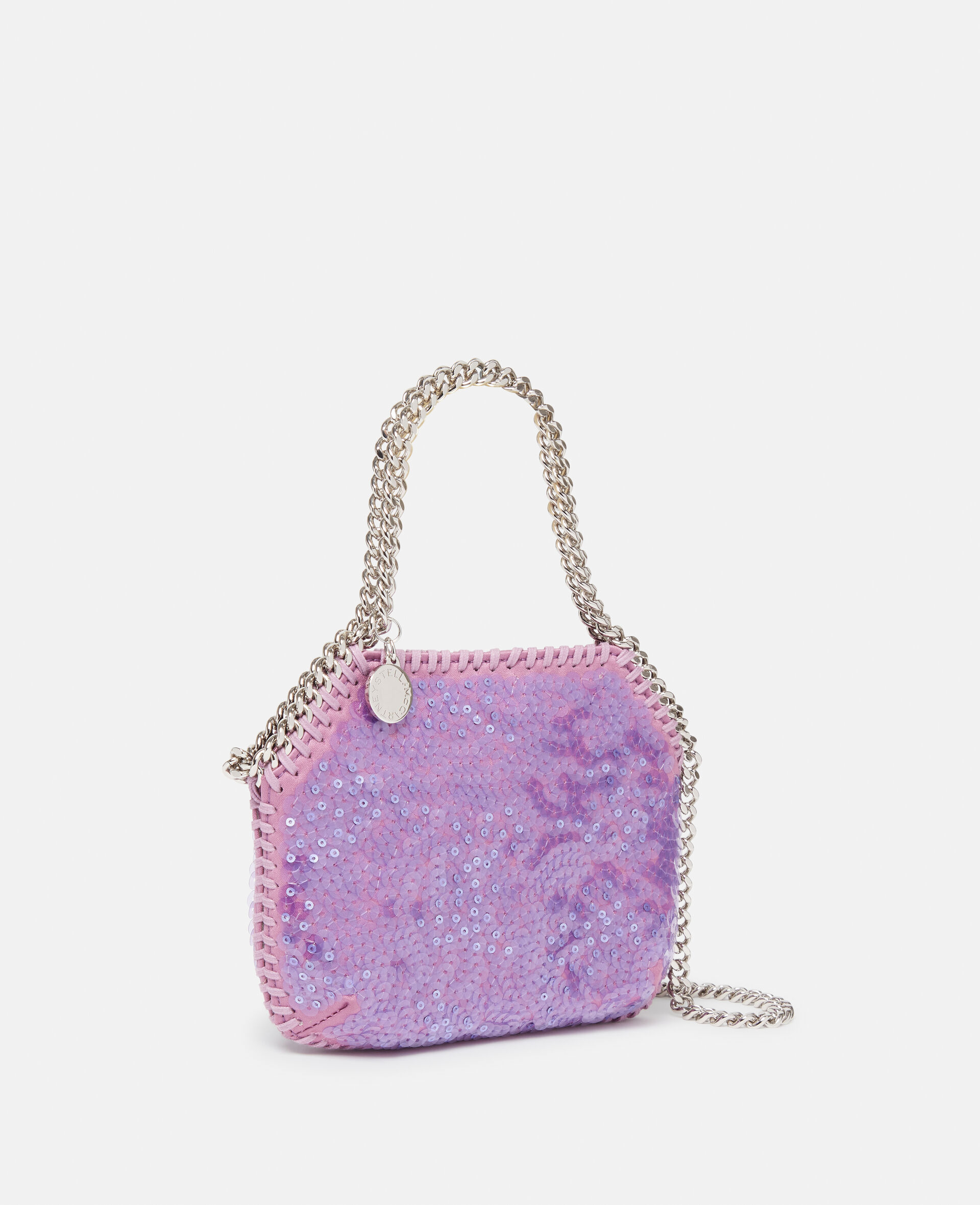 Falabella Sequinned Mini Shoulder Bag-Pink-large image number 1