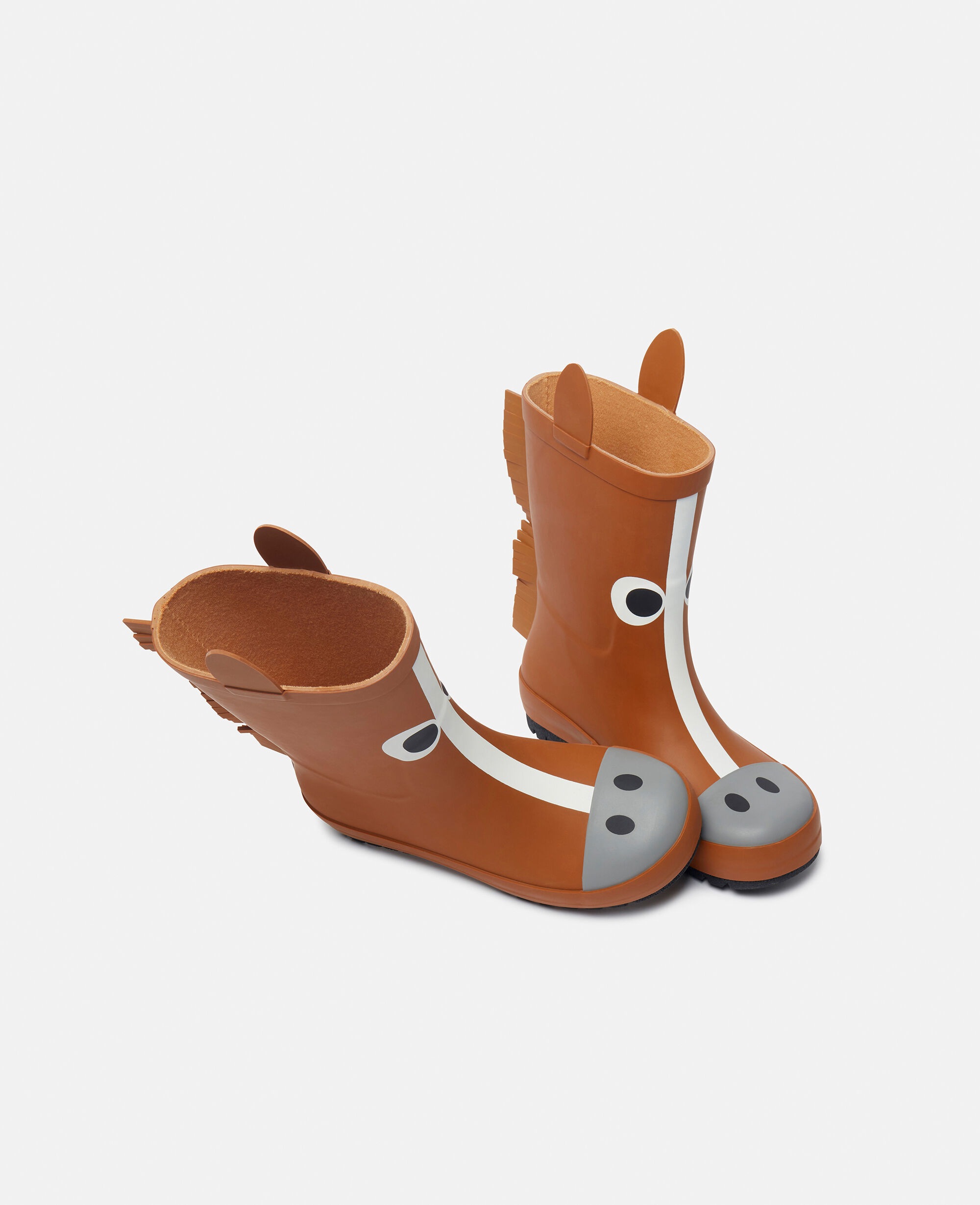 Women Brown Horse Graphic Rainboots Stella McCartney QA