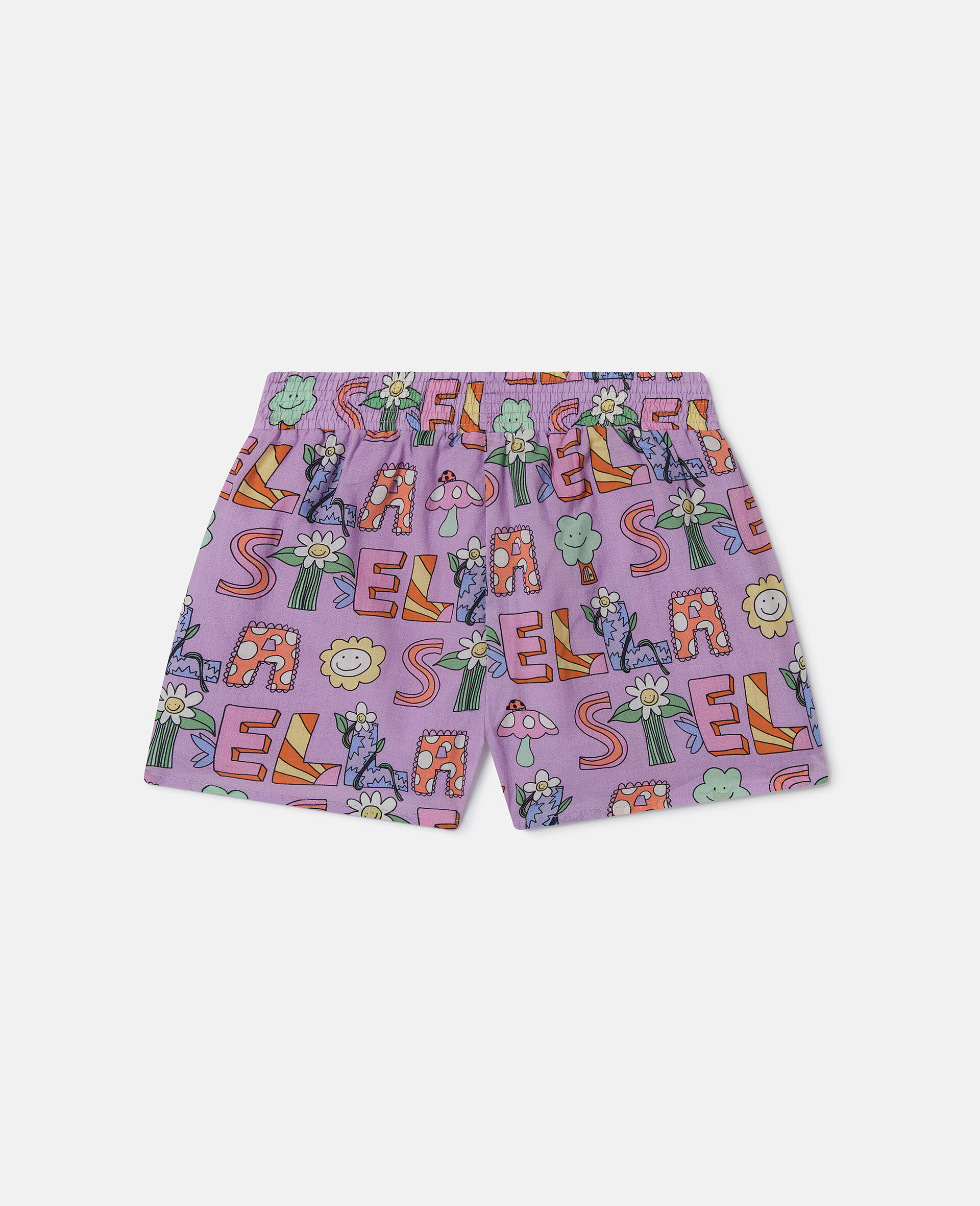Stella Woodland Lettering Elasticated Shorts-Purple-large image number 2