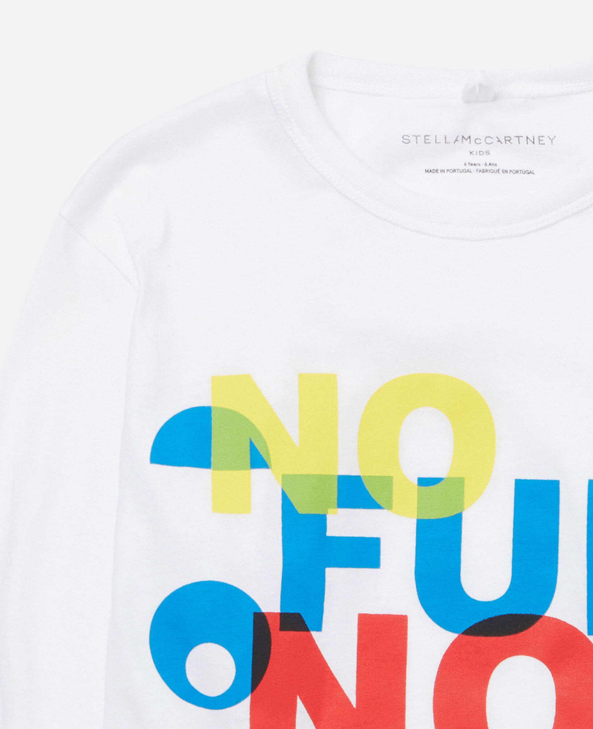 No Fun No Smiles Print T‐Shirt-White-large image number 1