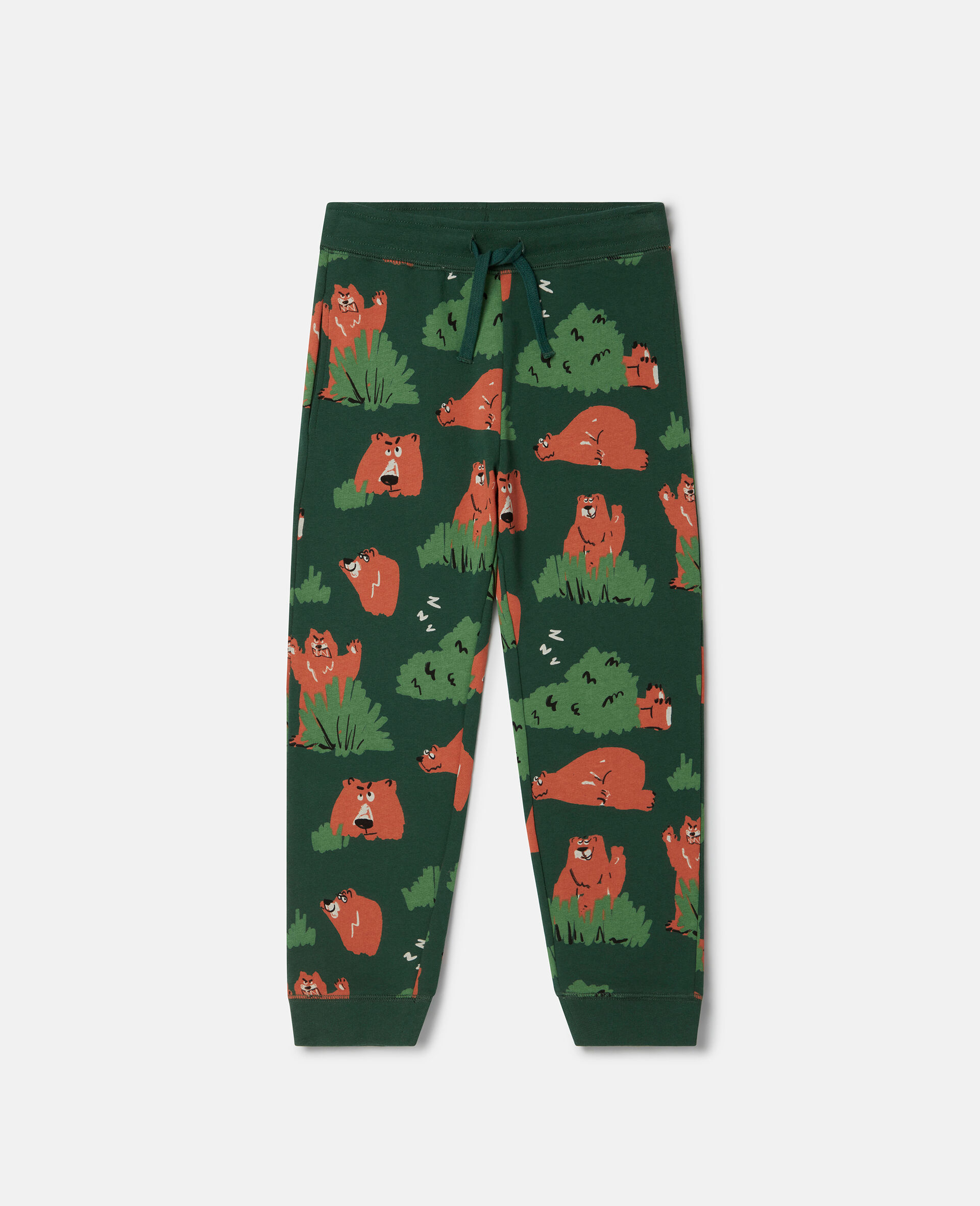 Grizzly Bear Print Joggers-Multicolour-large image number 0
