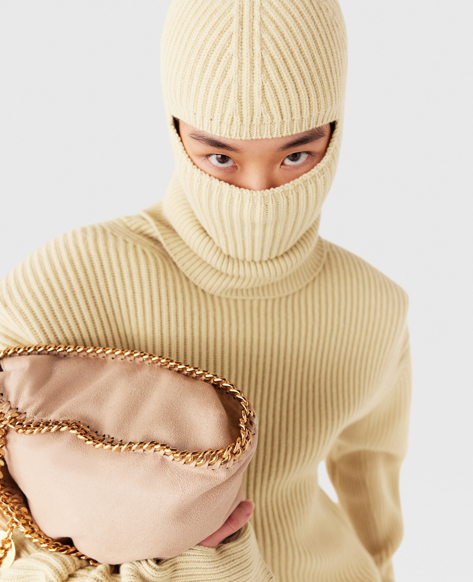 Ribbed Balaclava -Brown-model Ribbed Balaclava -Brown-model