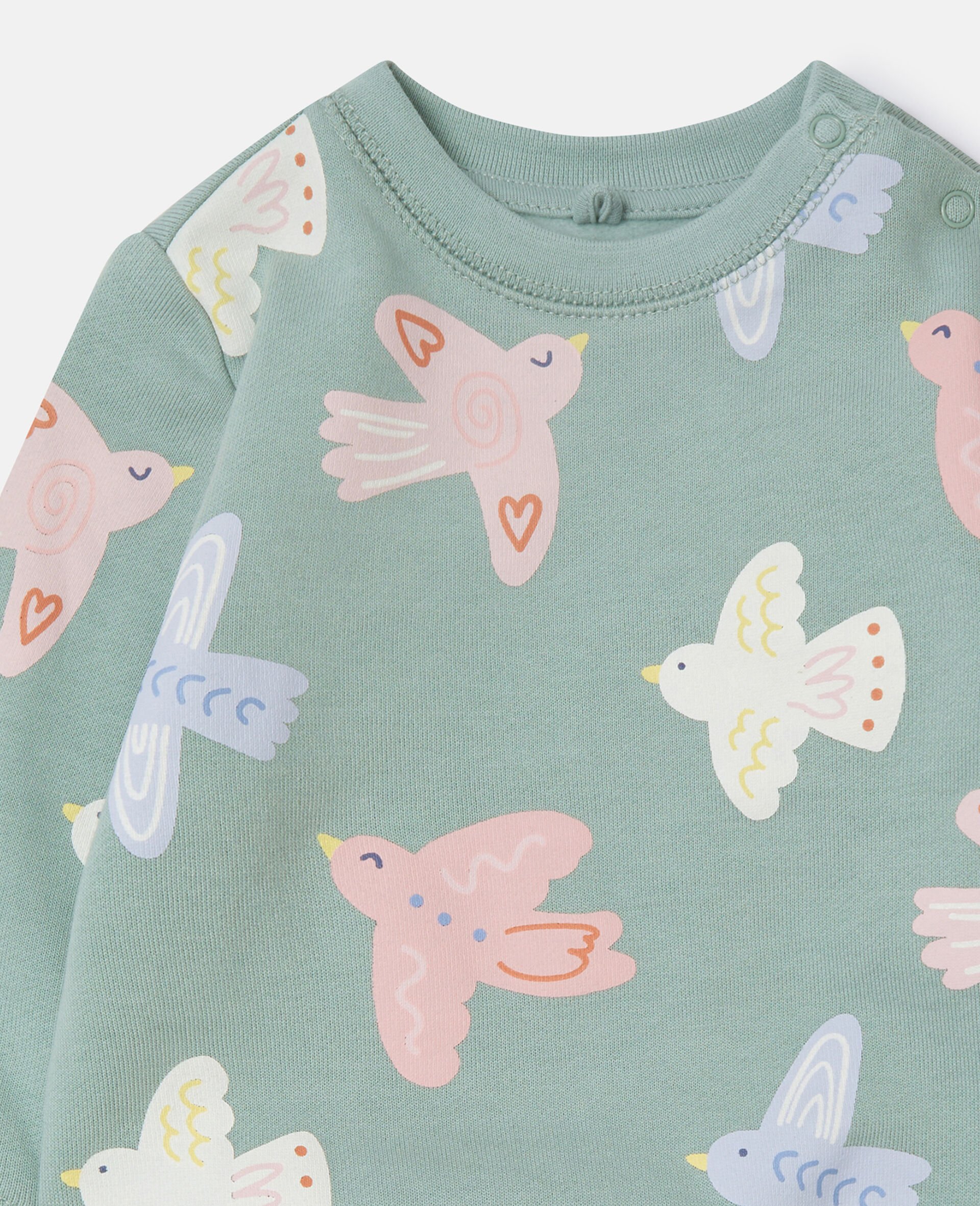 Dove Print Crewneck Sweatshirt-Grey-large Dove Print Crewneck Sweatshirt-Grey-large image number 1