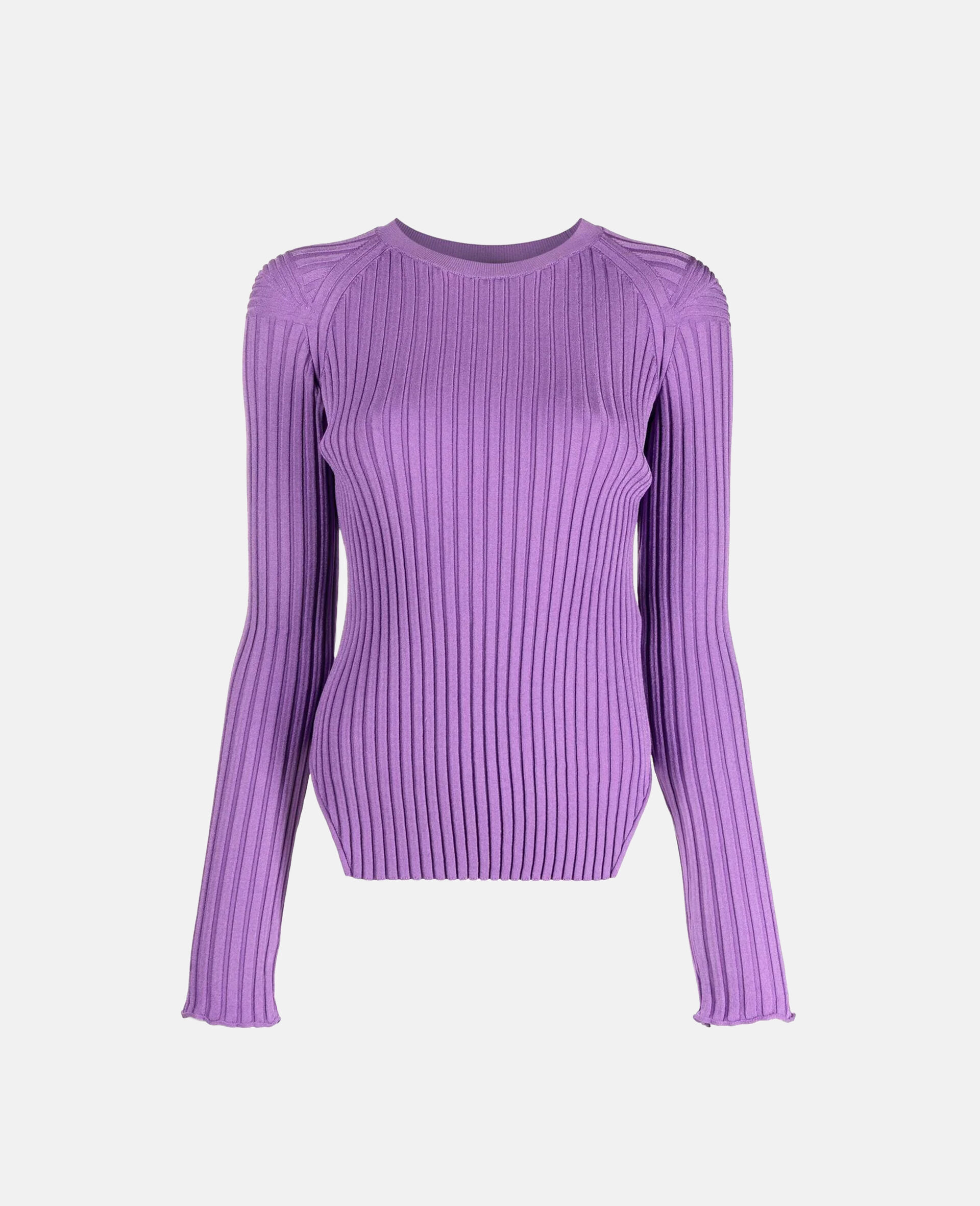 Women Lilac Shiny Rib Knit Top Stella McCartney US