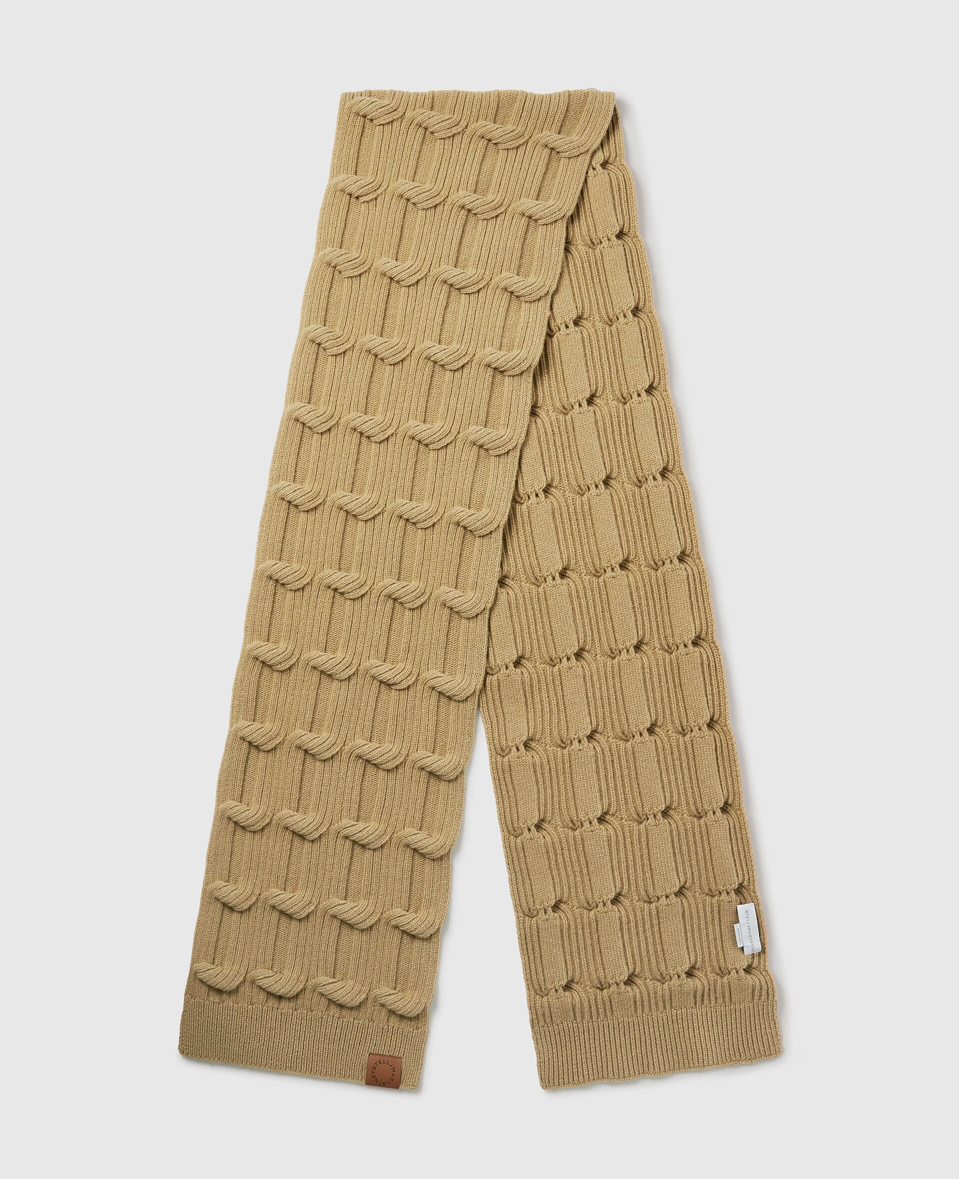 Foulard en maille torsadee Falabella-Beige-medium