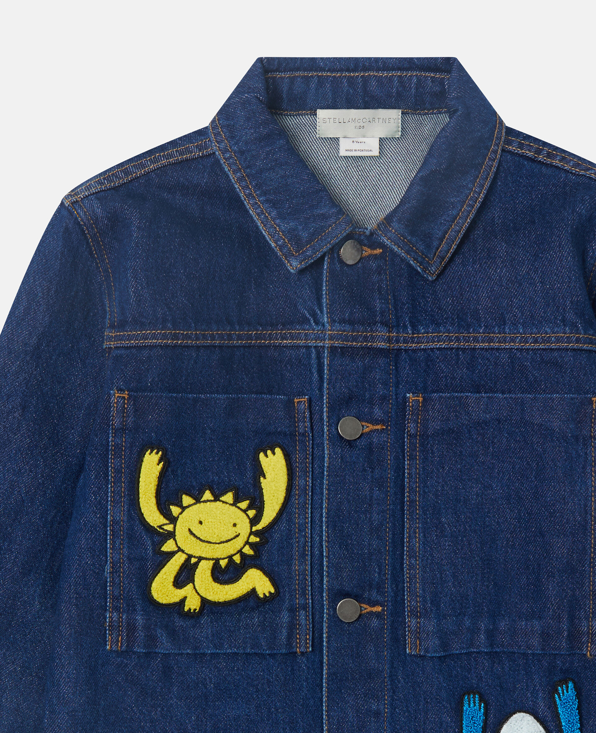 Earth Friends Graphic Denim Jacket-Blue-medium