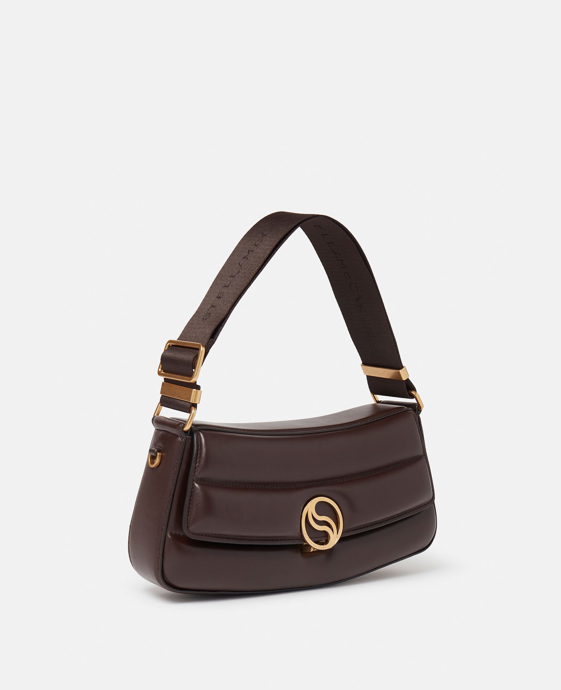 S-Wave Padded Shoulder Bag-Brown-large image number 2