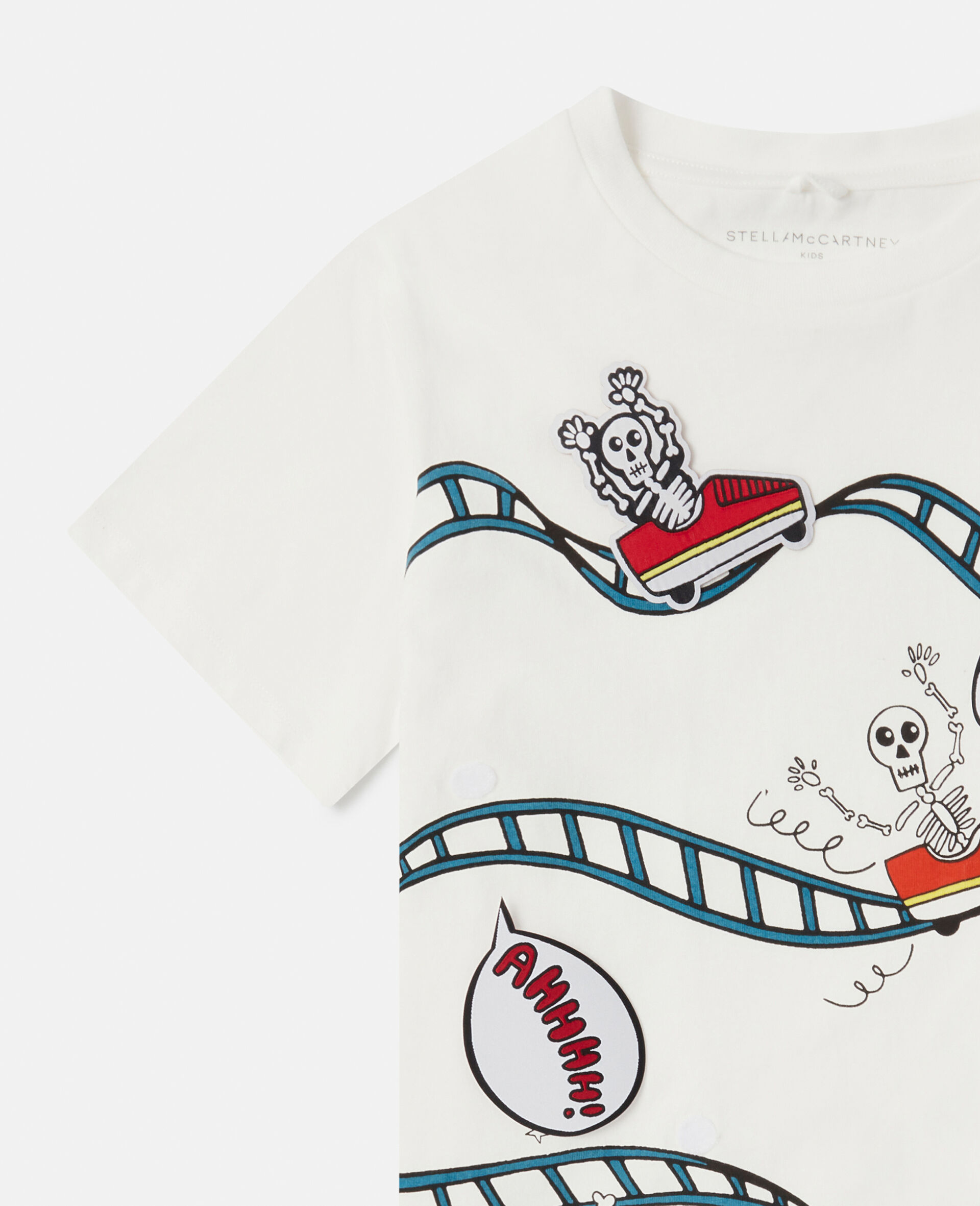 Rollercoaster Print T-Shirt-White-large image number 1