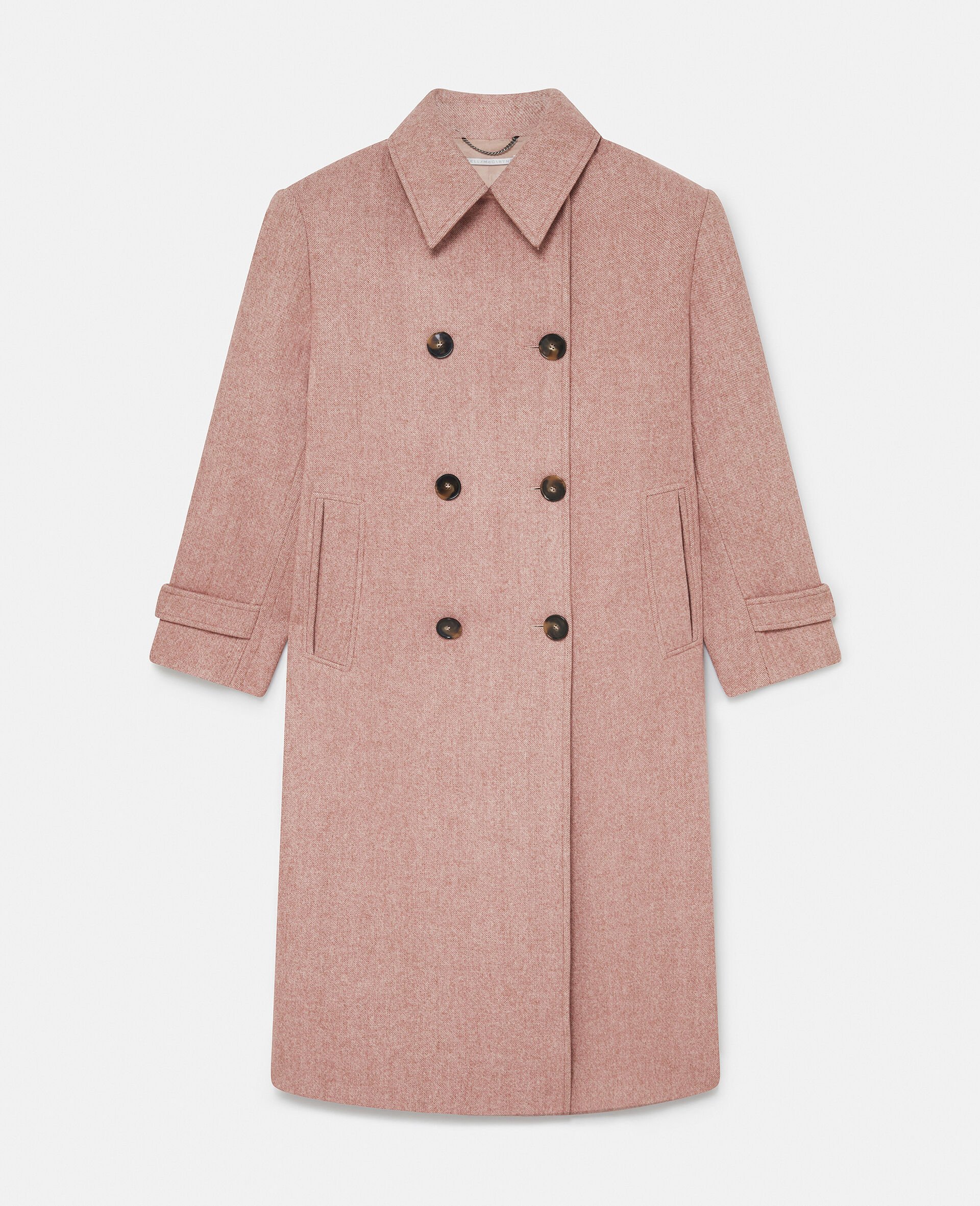 Double Breasted Long Coat-Pink-large Double Breasted Long Coat-Pink-large image number 0