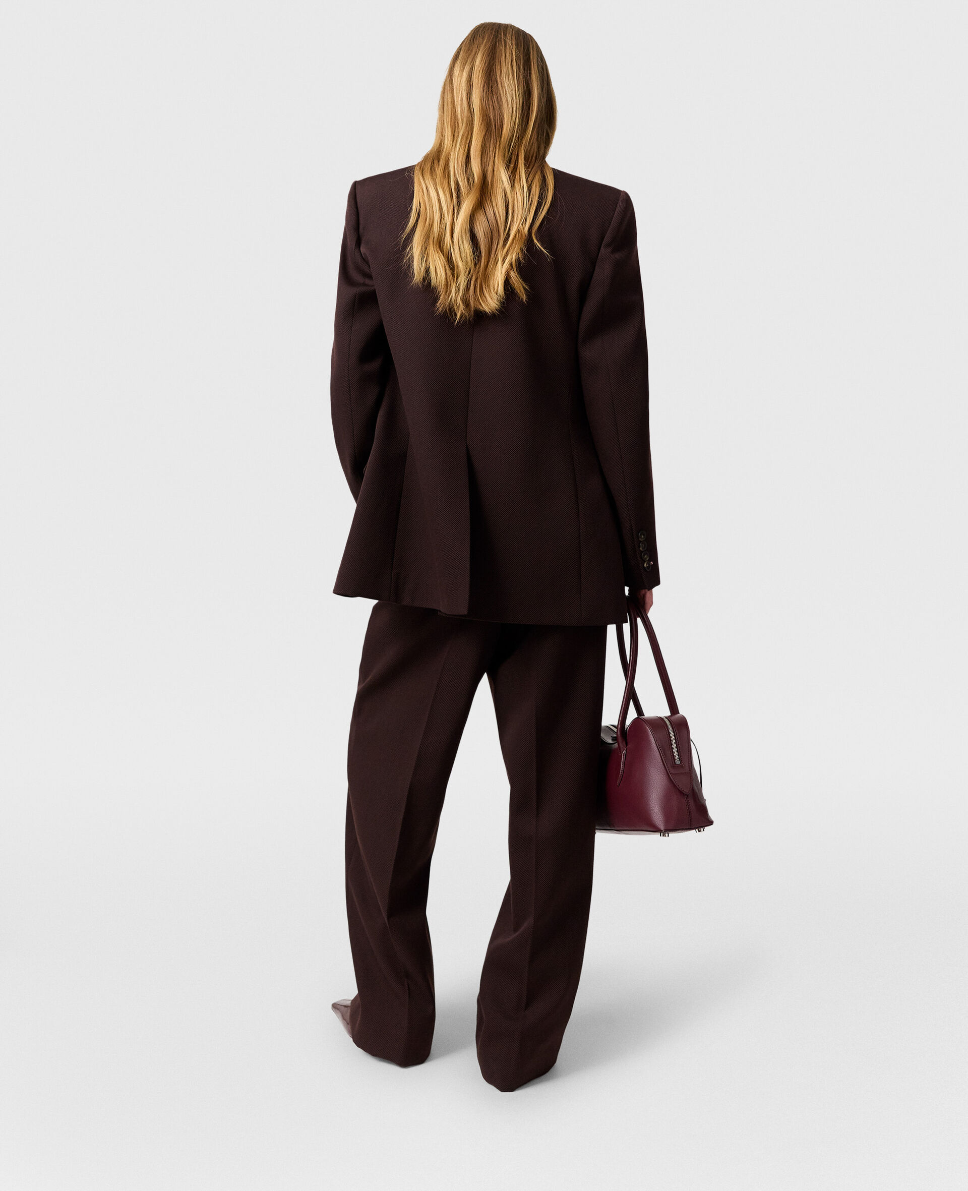 Single-Breasted Peak-Lapel Blazer-Brown-large image number 4