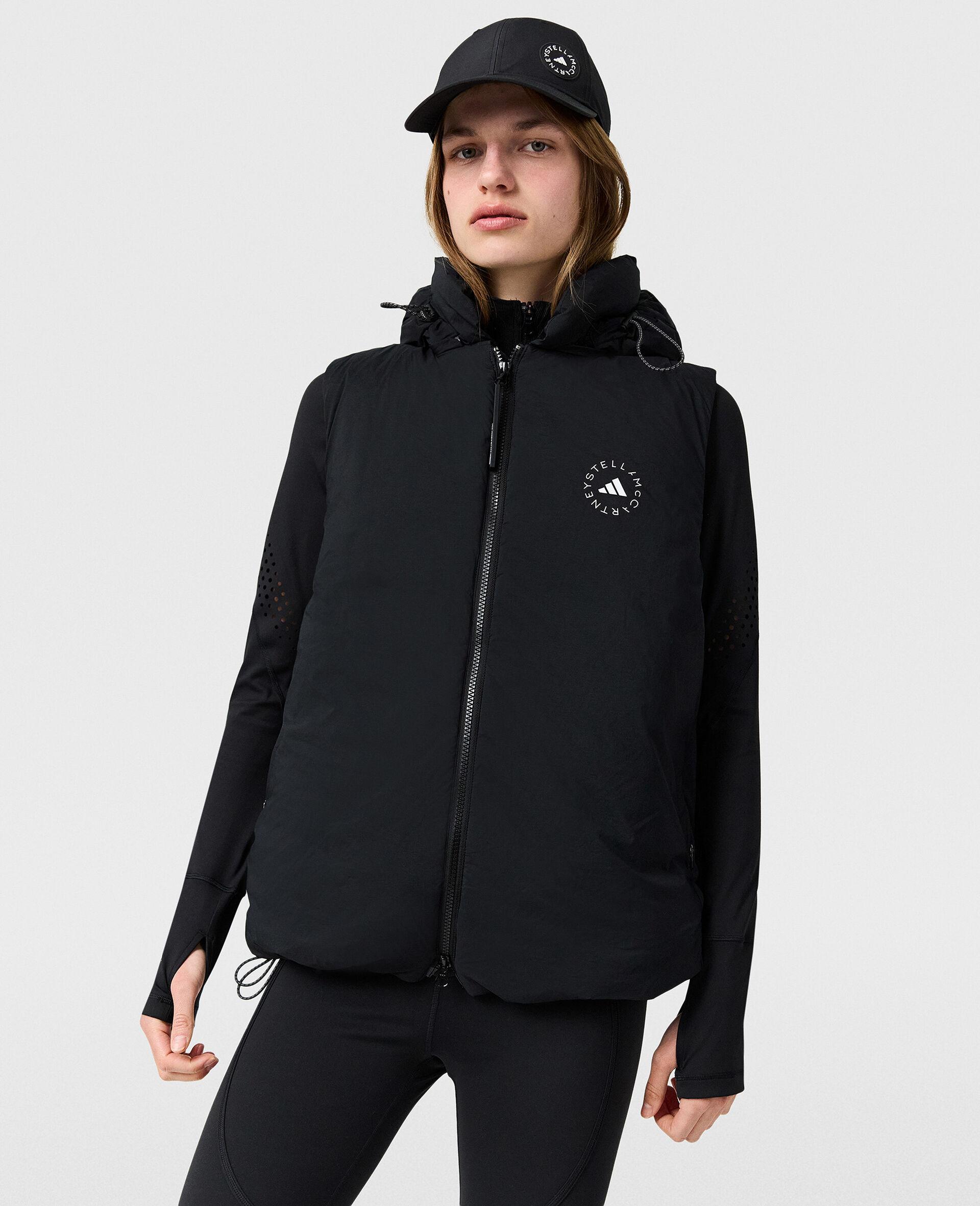 TrueNature Padded Hooded Vest-Black-model