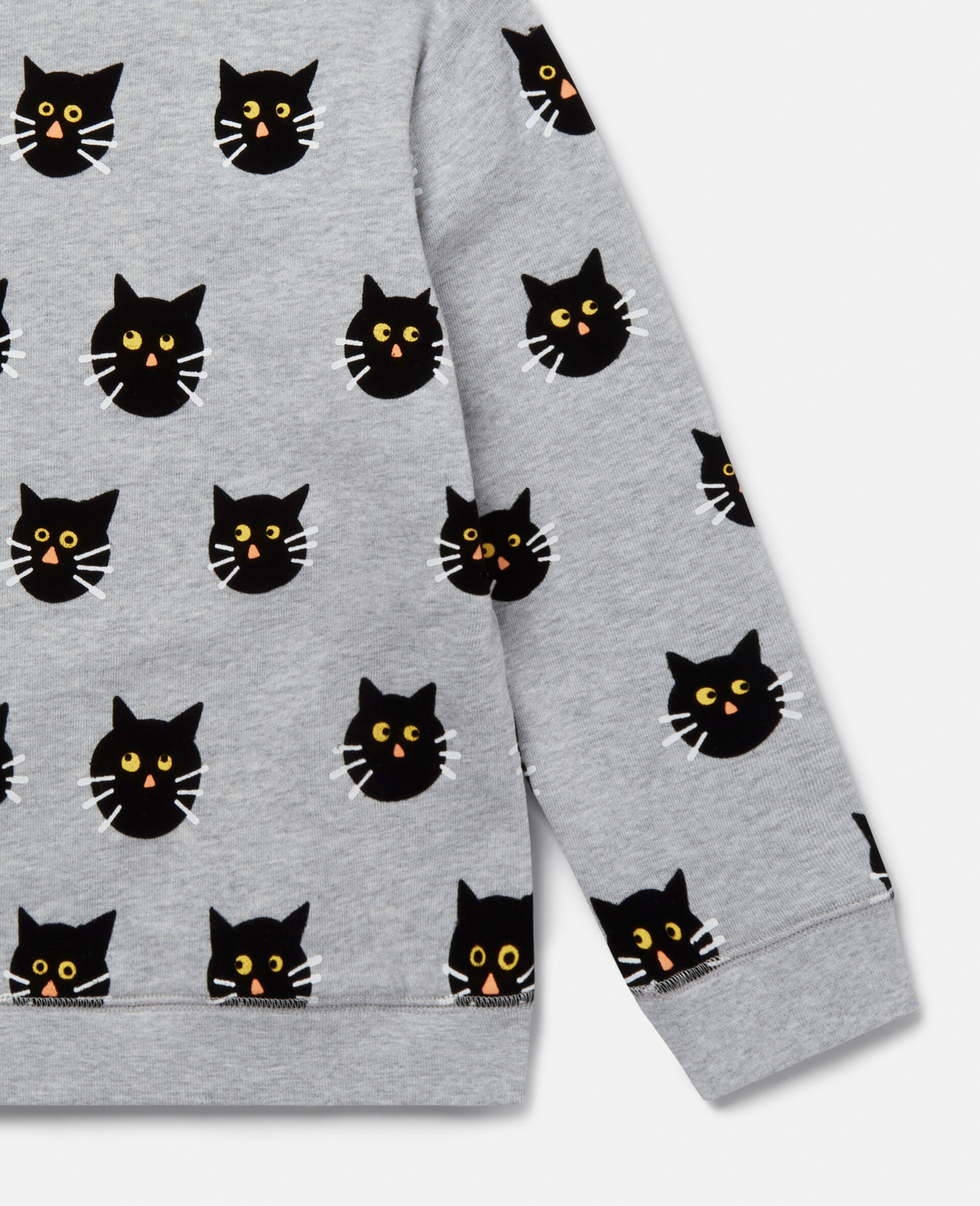 Sweat avec motif chat mysterieux-Gris-large image number 3