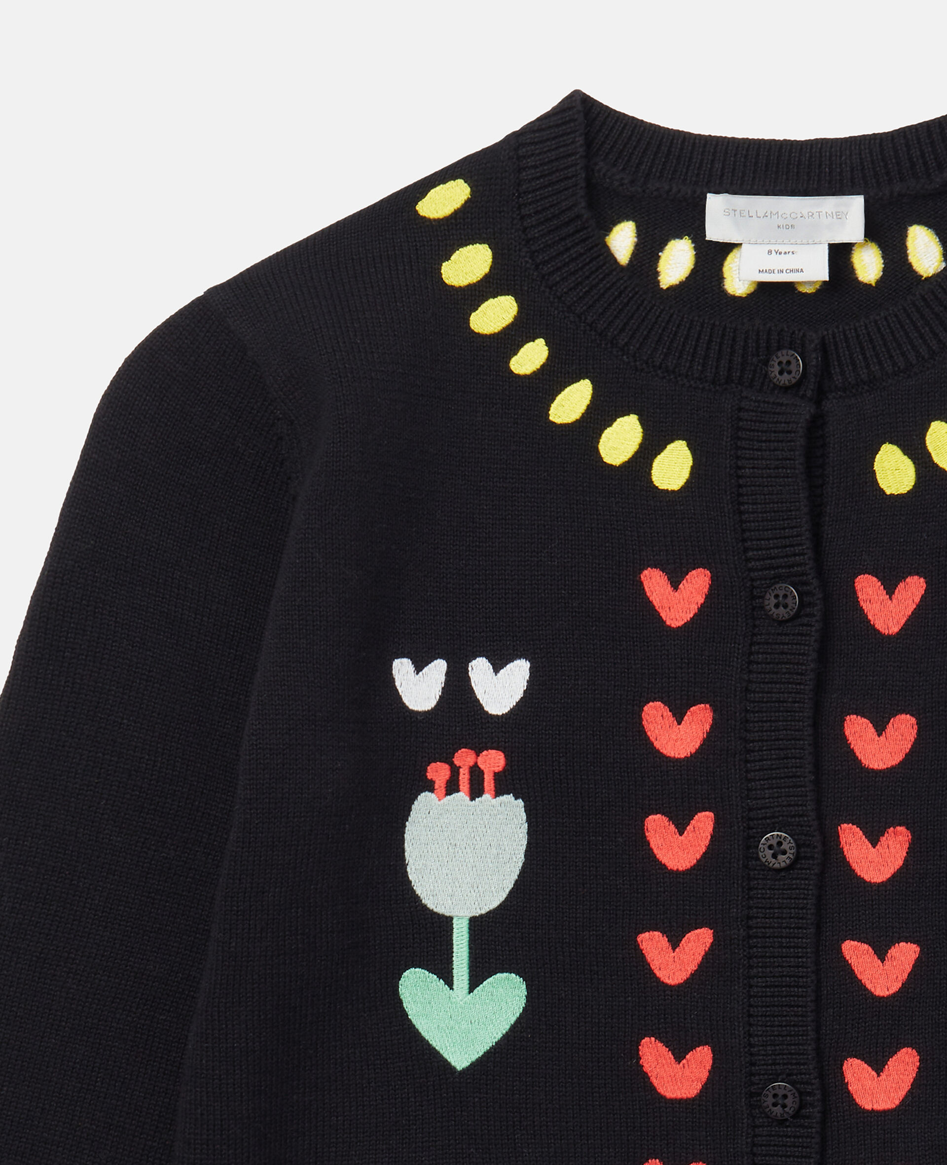 Tulip Appliqué Cardigan-Black-large image number 1