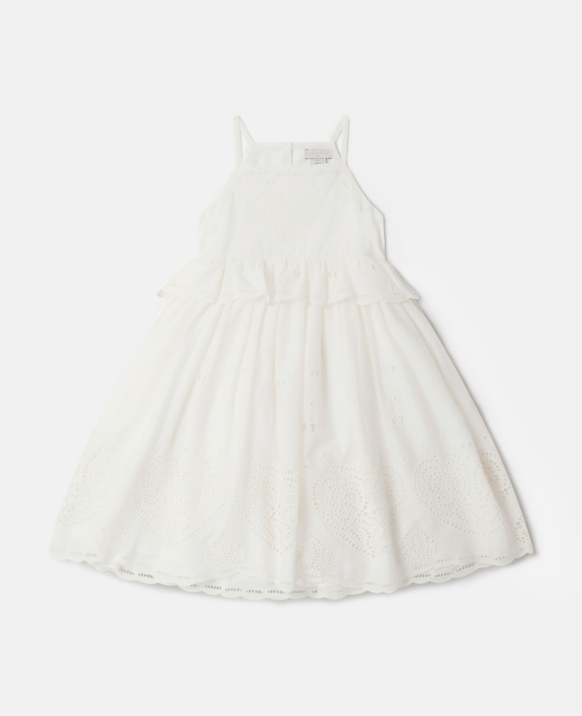 Kleid aus Baumwolle mit Lochstickerei-Weiß-large image number 0