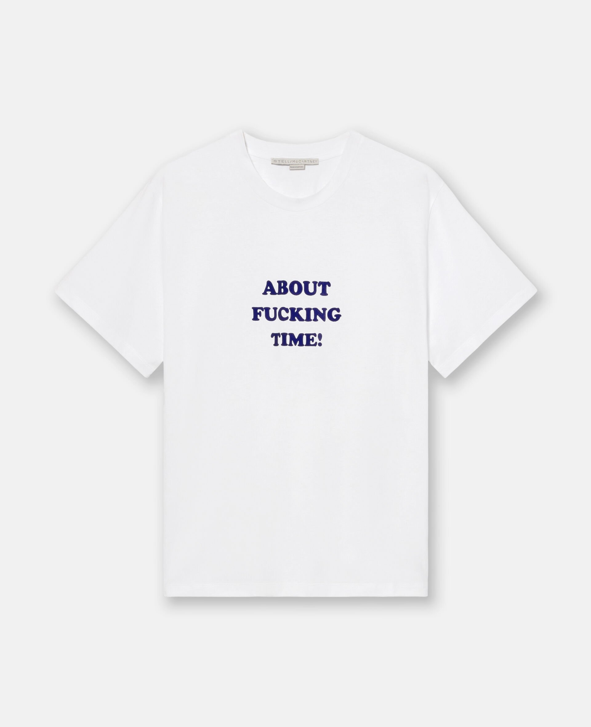 About Fucking Time! Kastenförmiges T-Shirt-Weiß-medium