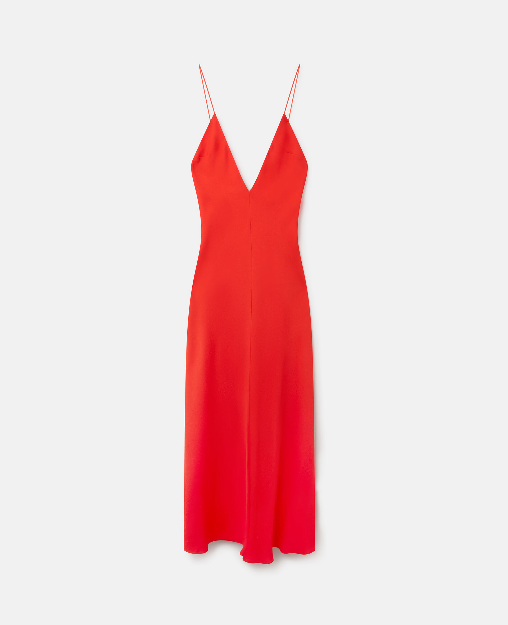 Compact Crepe V-Neck Maxi Dress-Red-large image number 0