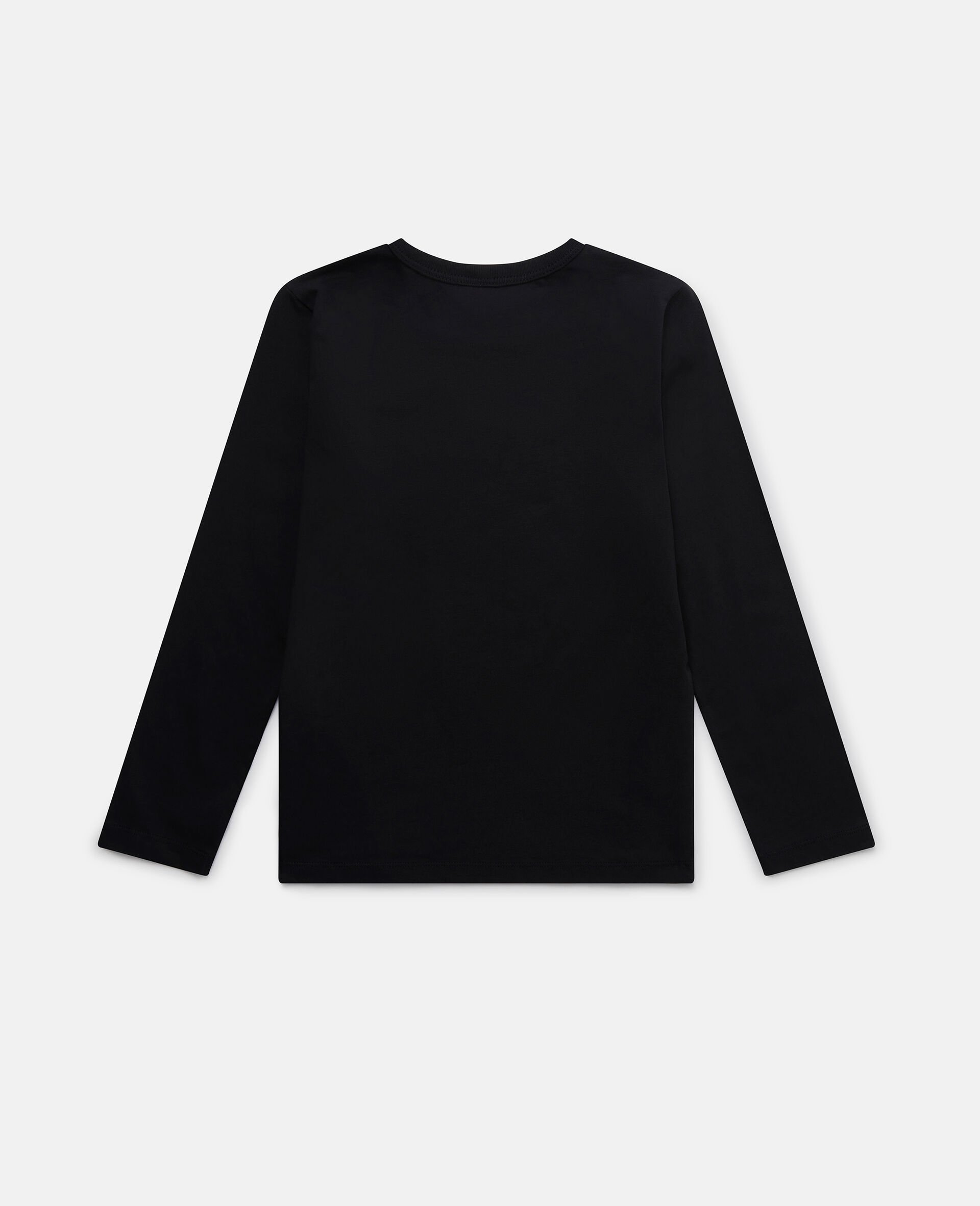 Flower Embroidery Long Sleeve T-Shirt-Black-large Flower Embroidery Long Sleeve T-Shirt-Black-large image number 2