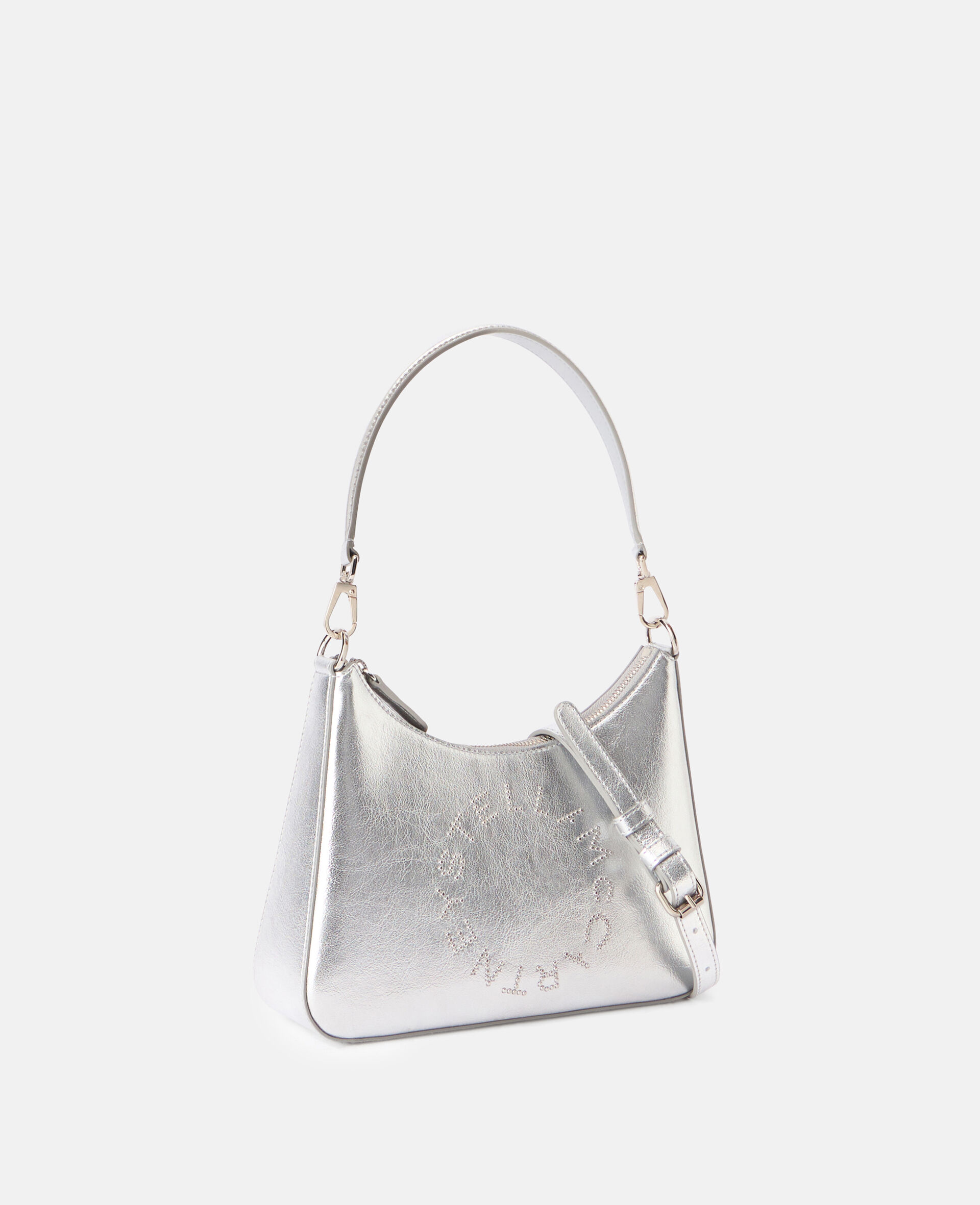Logo金属质感斜挎肩背包-Silver-large Logo金属质感斜挎肩背包-Silver-large image number 1
