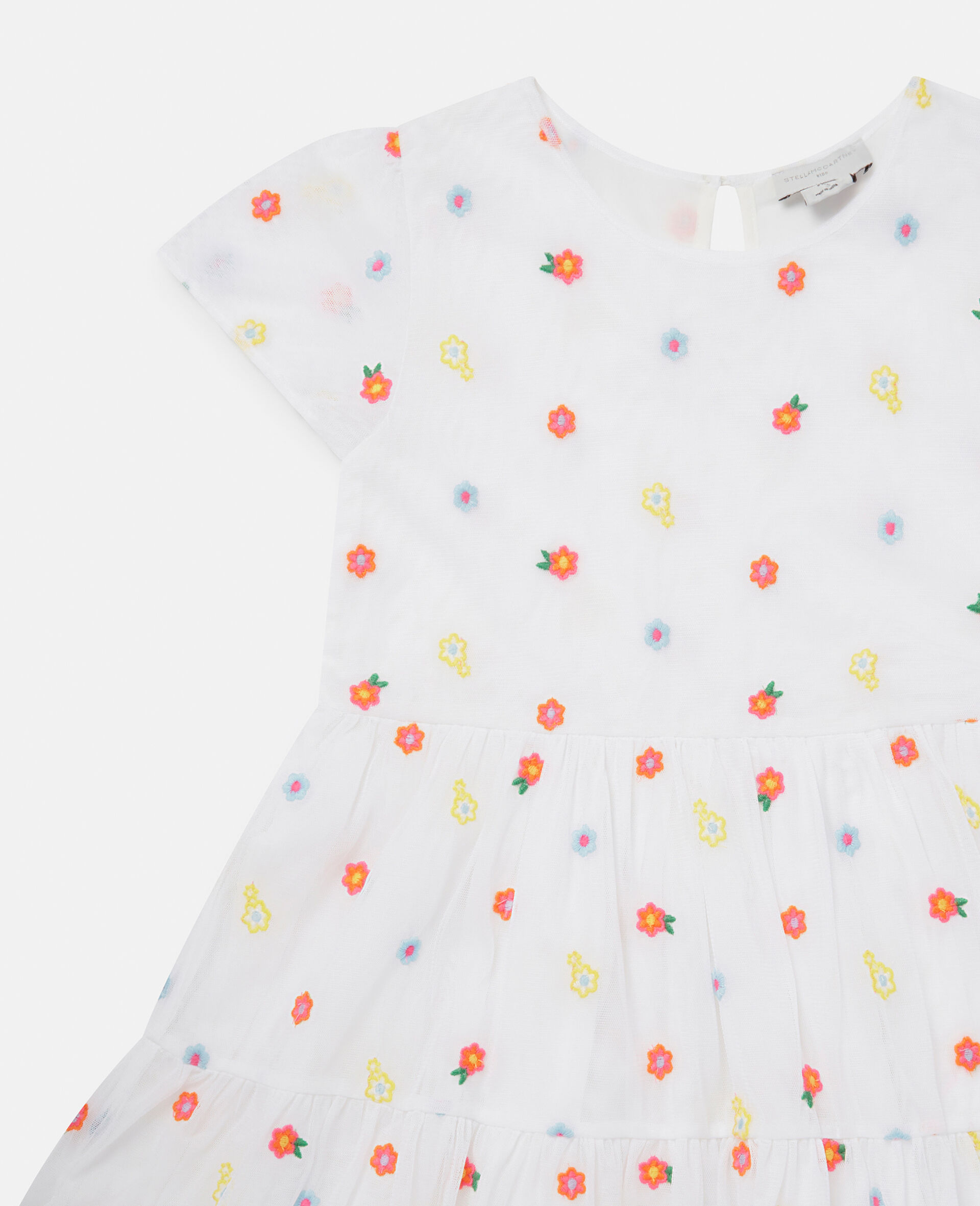 Flower Embroidery Tulle Dress-Pink-large image number 1