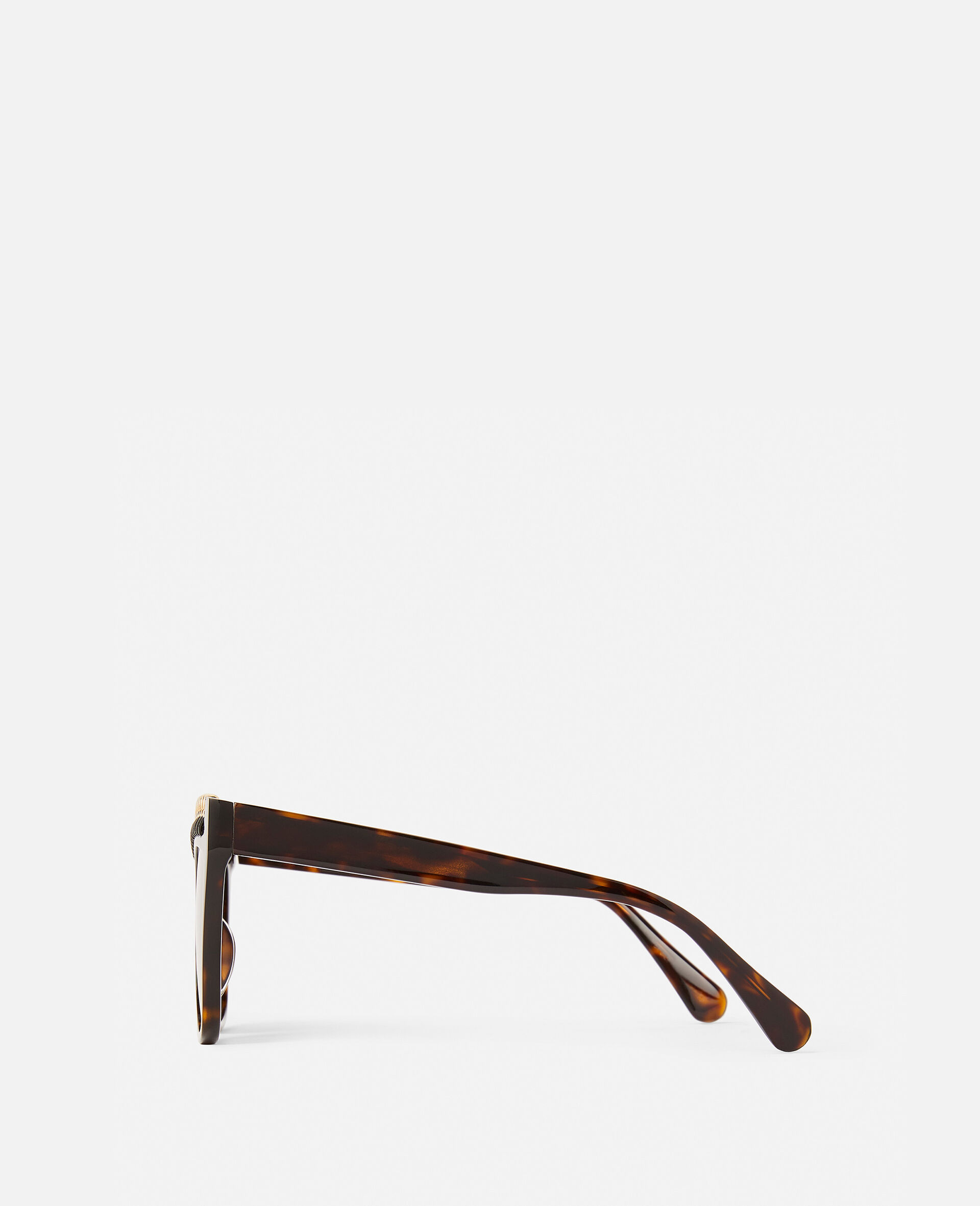 Glänzend schwarze Sonnenbrille mit eckiger Fassung-Brown-large image number 1