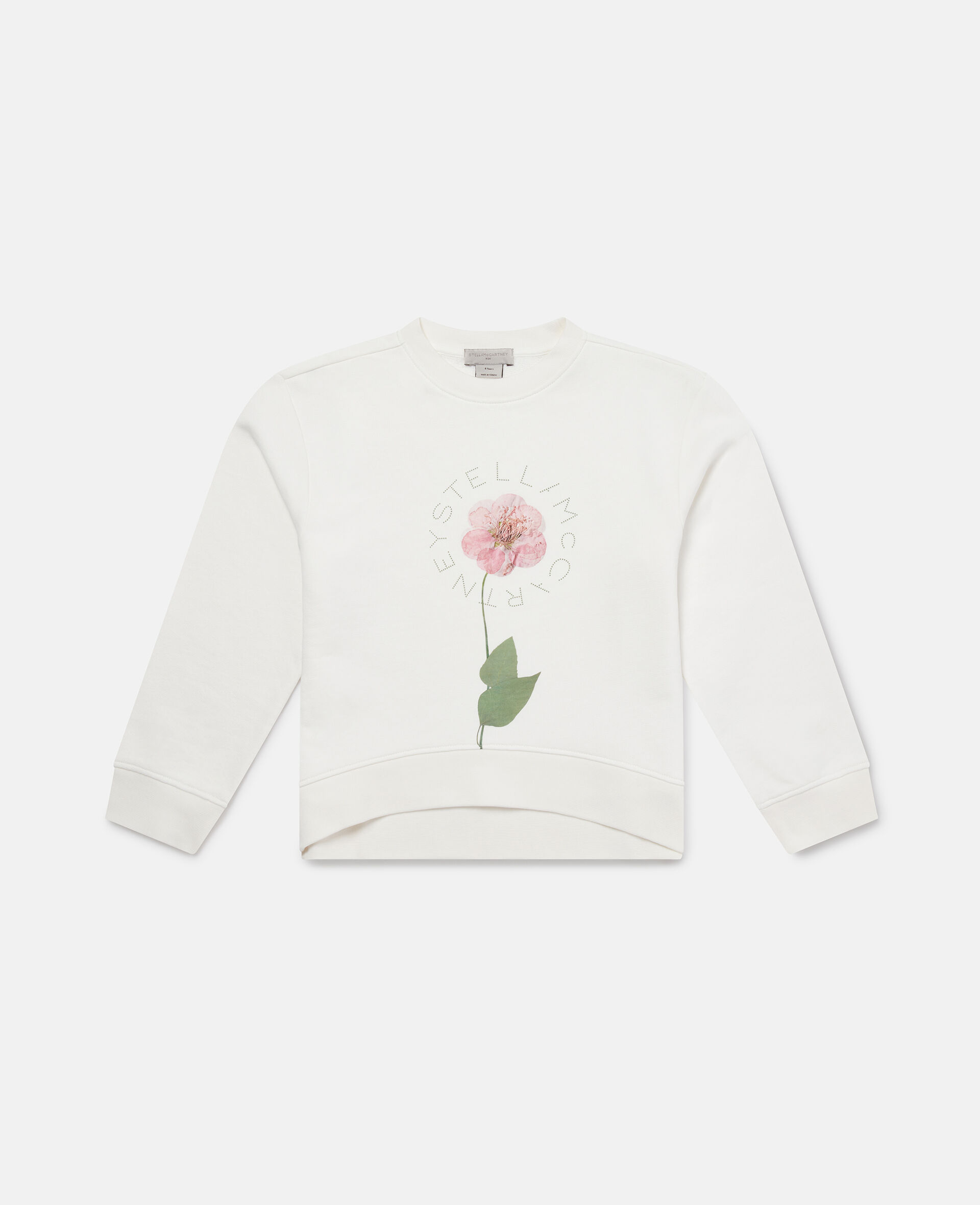 Flower Graphic Sweatshirt-Cream-large image number 0
