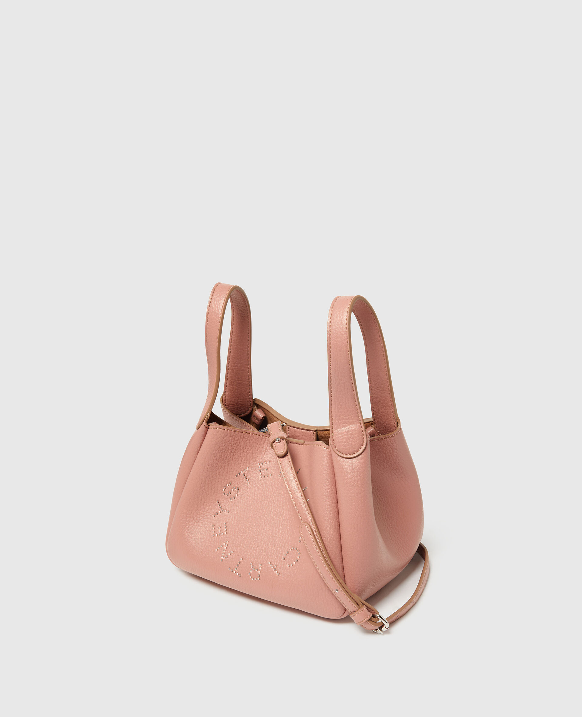 Borsa a Tracolla con Doppio Manico Superiore e Logo-Marrone-medium