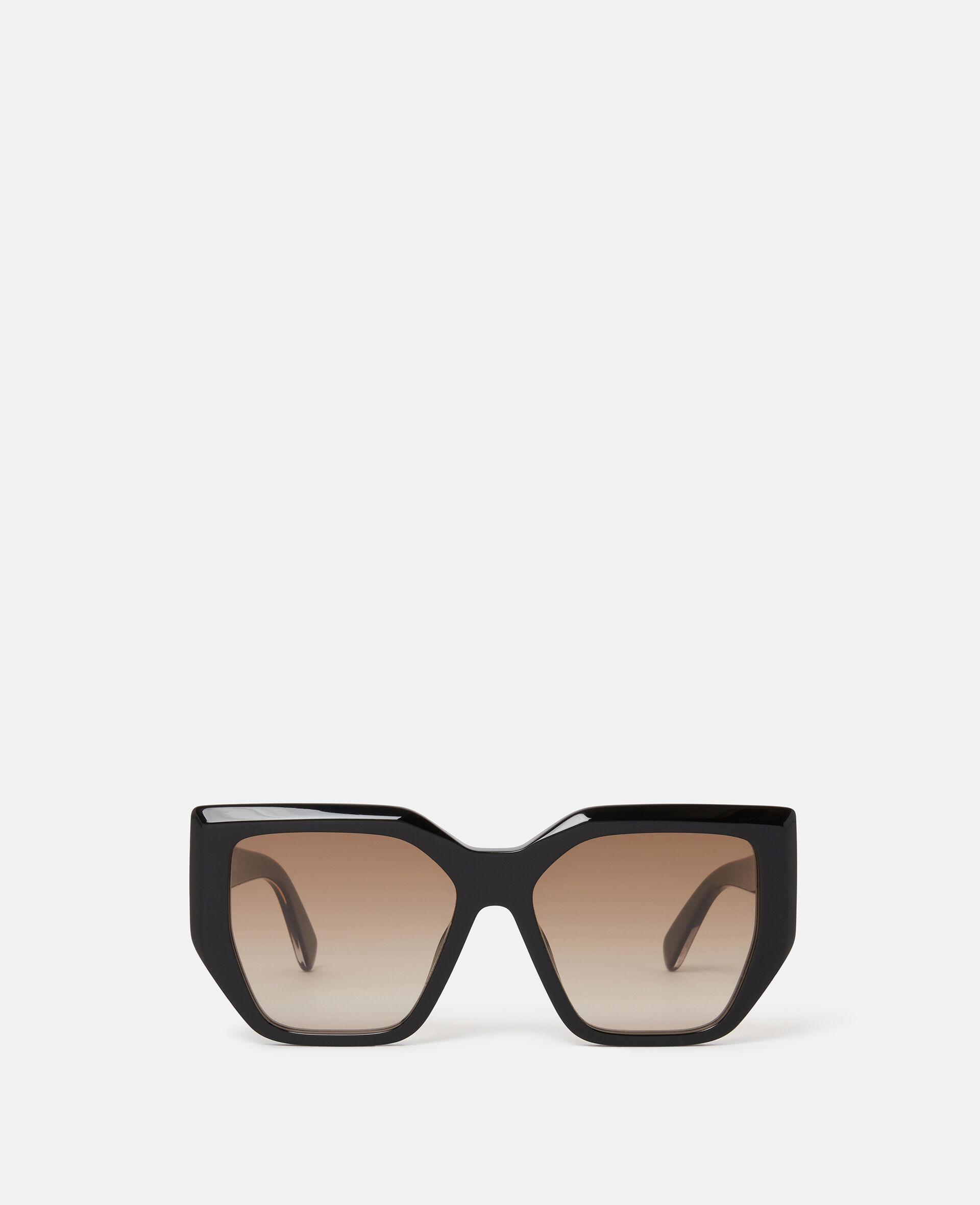 Chunky Square Cat-Eye Sunglasses-Black-medium
