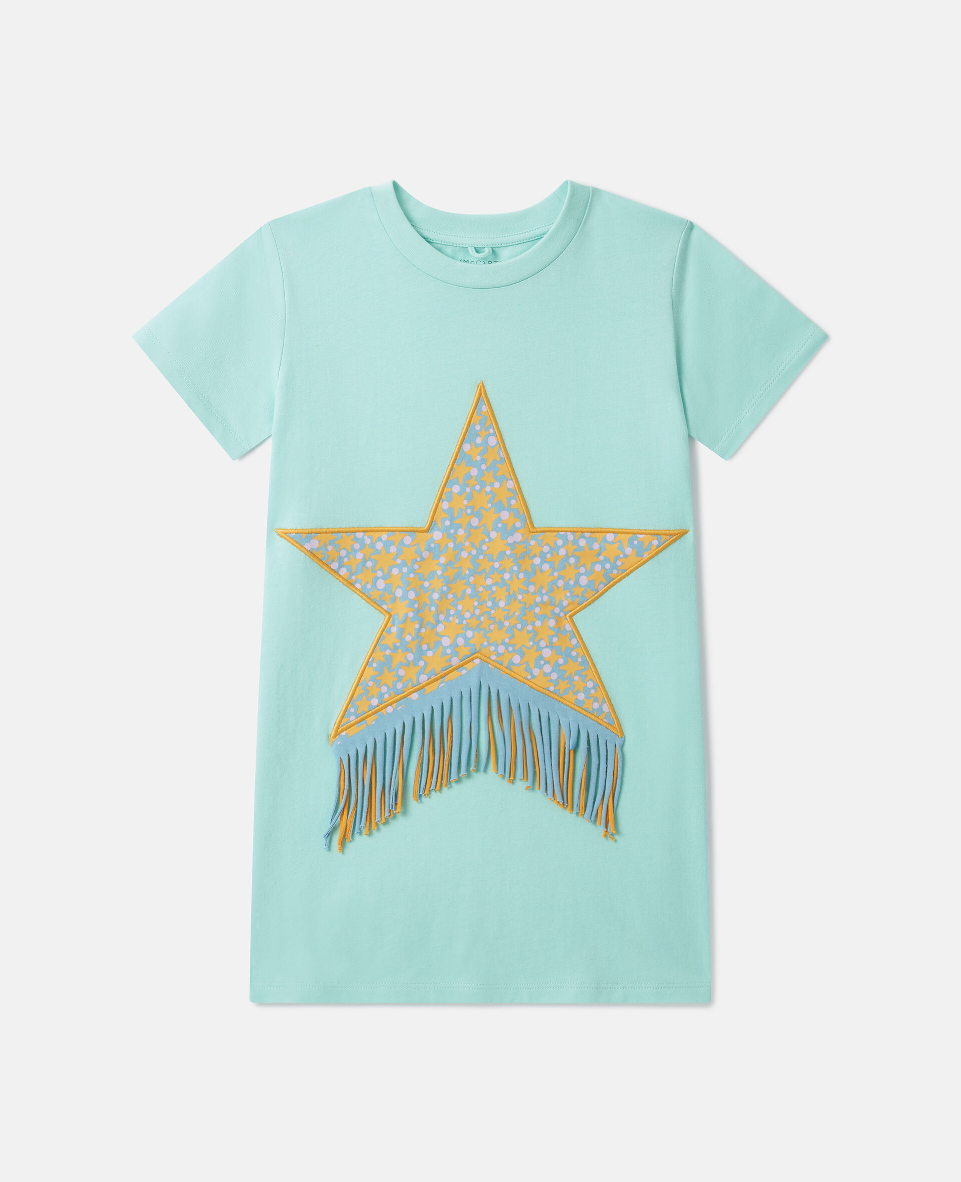 Starfish Print Star T-Shirt-Blue-medium