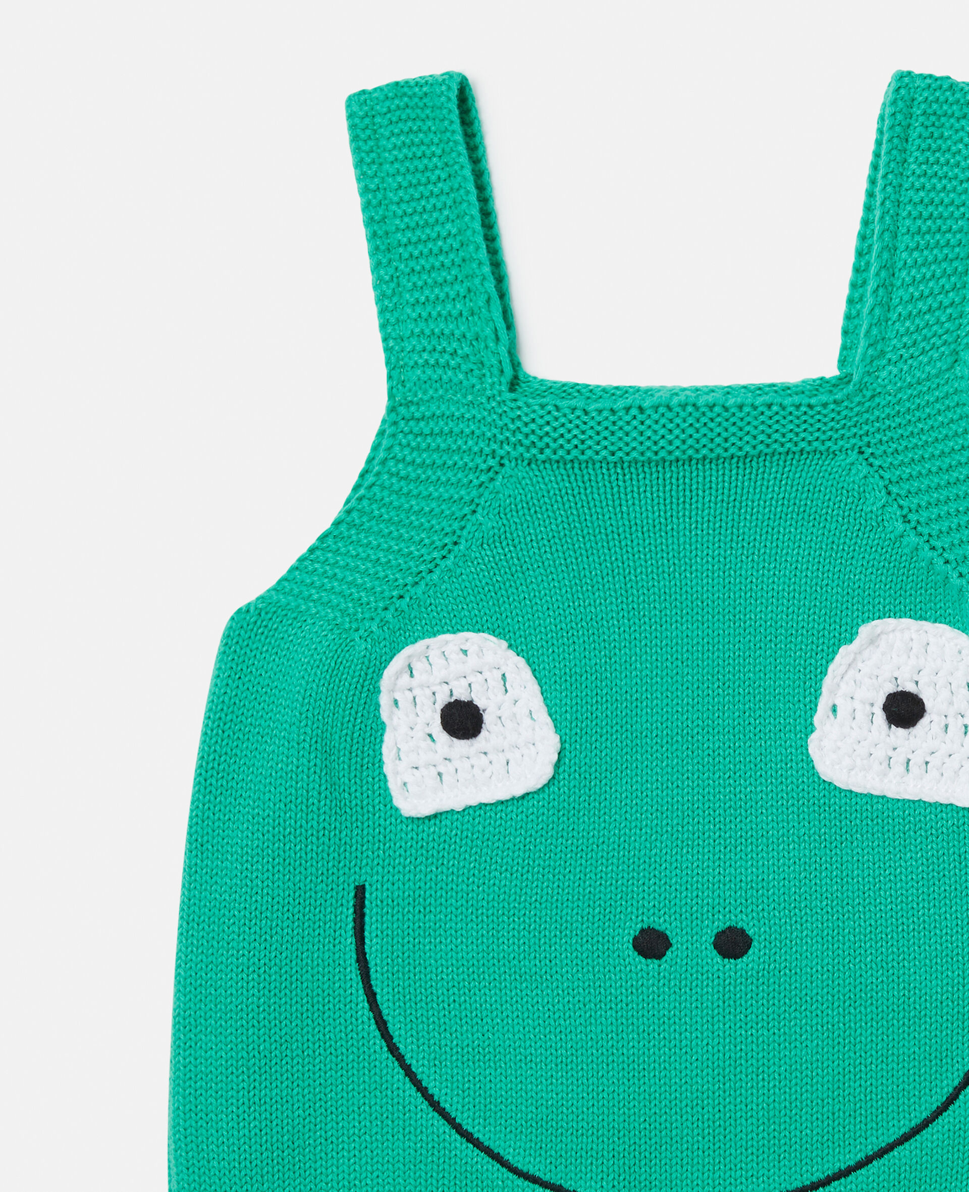 Frog Graphic Embroidered Romper-Green-large image number 1