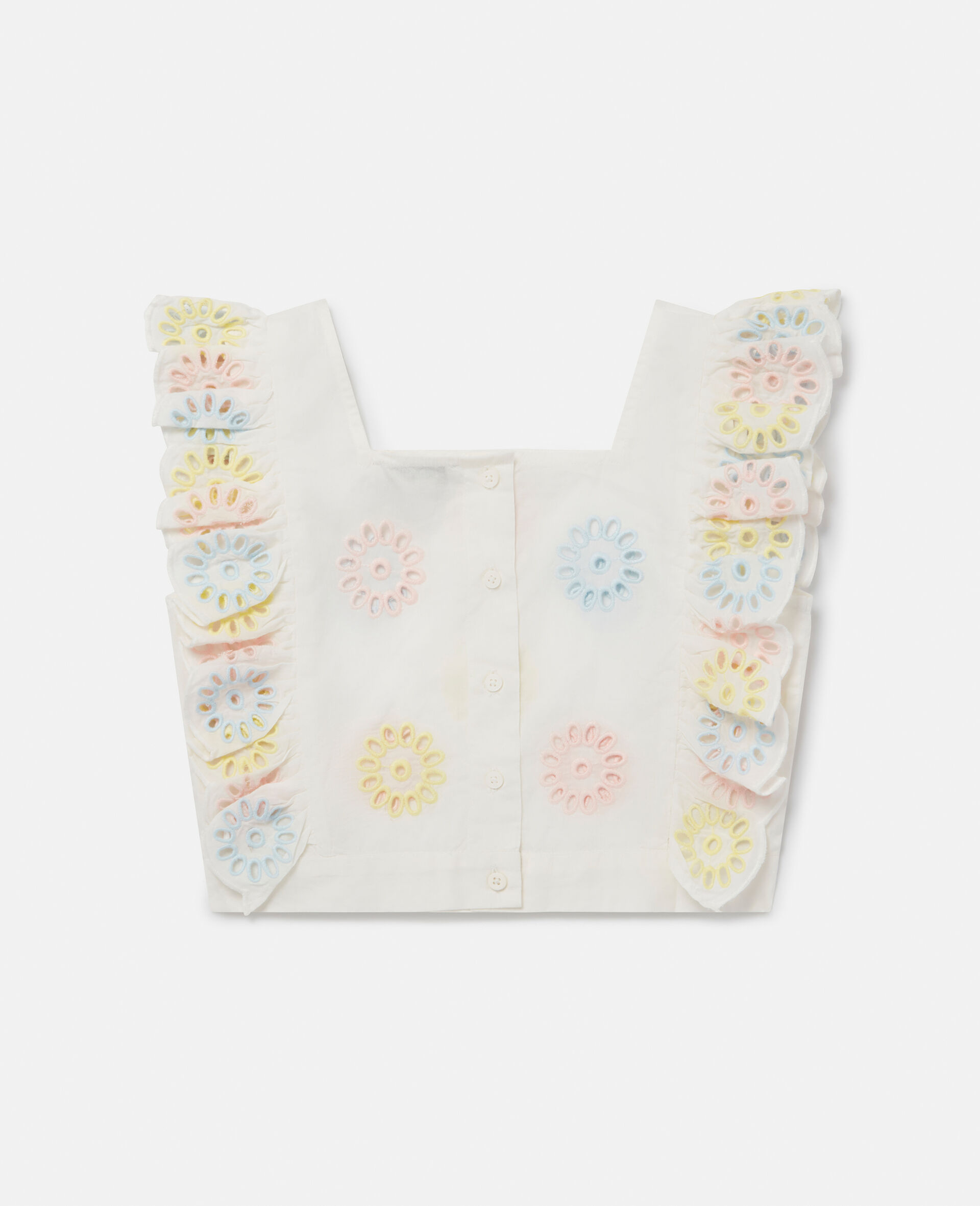 Crop top en crochet a fleurs-Rose-large image number 2