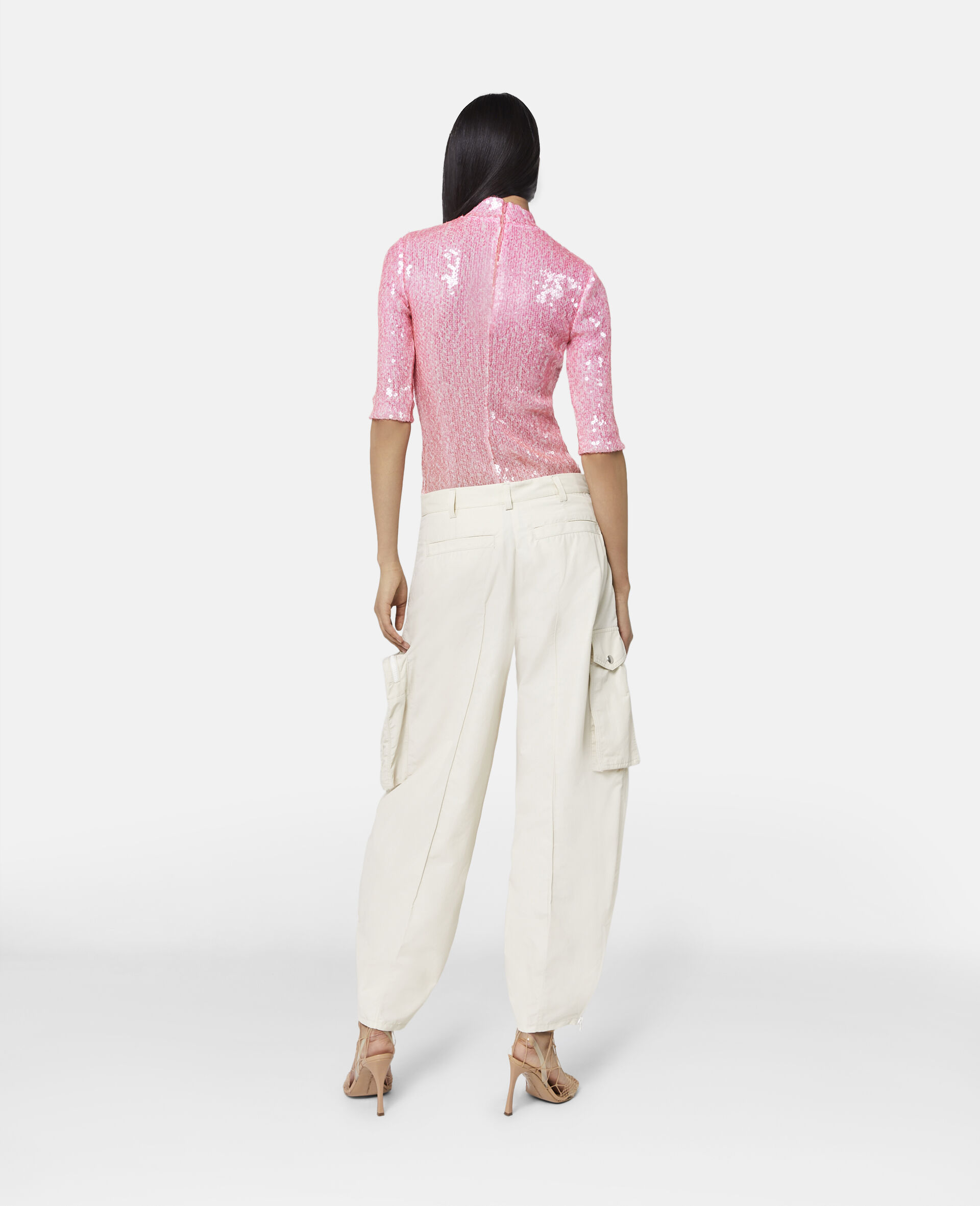 Sequin Dégradé Turtleneck Top-Pink-large image number 2