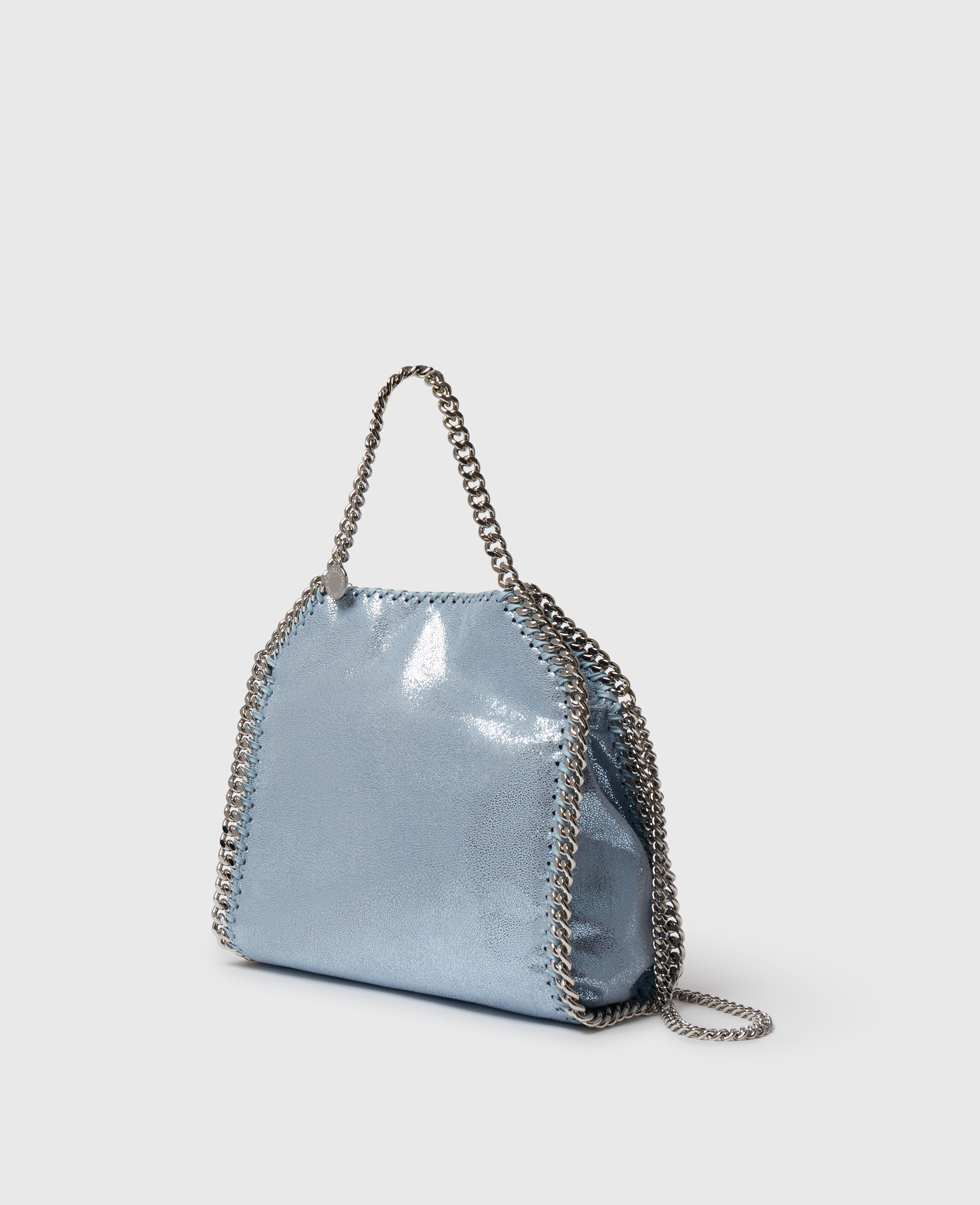 Women Sapphire blue Falabella Mini Metallic Tote Bag | Stella