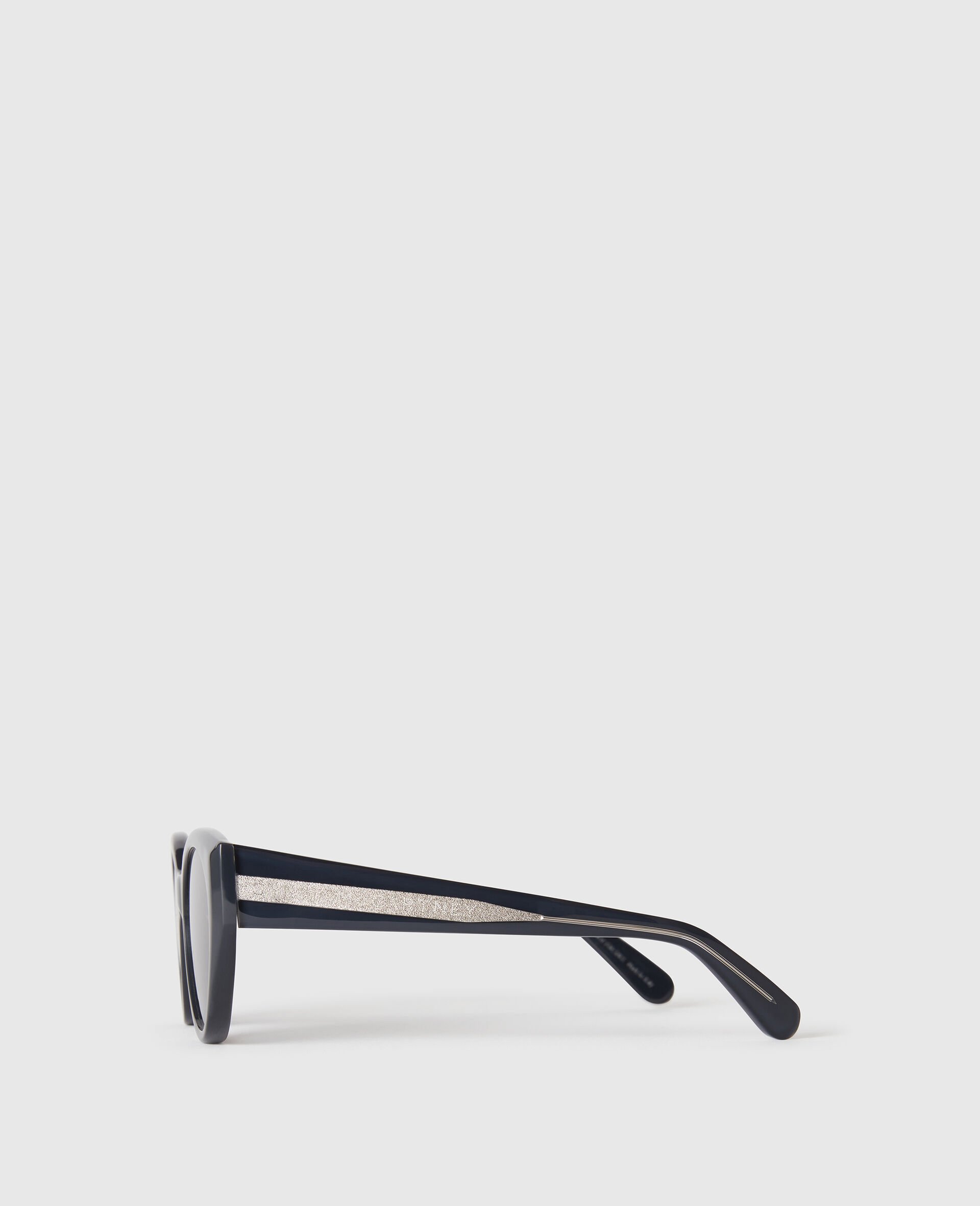 Round Cat-Eye Sunglasses-Blue-medium Round Cat-Eye Sunglasses-Blue-medium