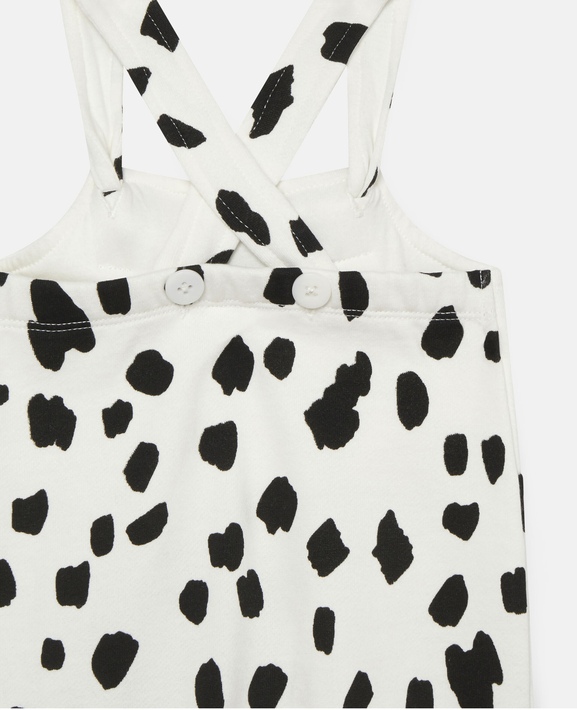 Dalmatian Spots Fleece Jumpsuit-White-large image number 2
