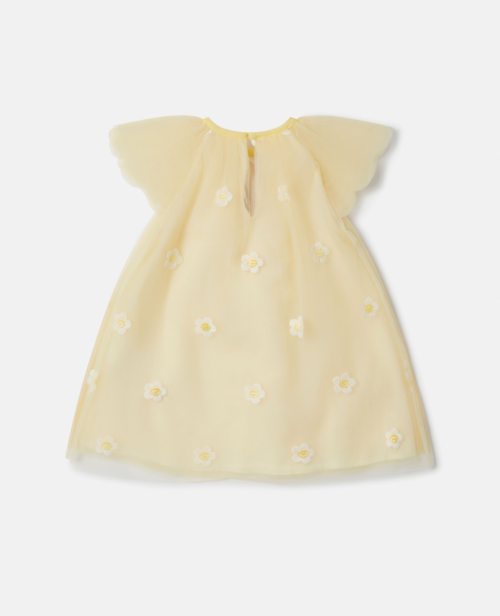 Daisy Embroidery Tulle Dress-Yellow-large image number 2