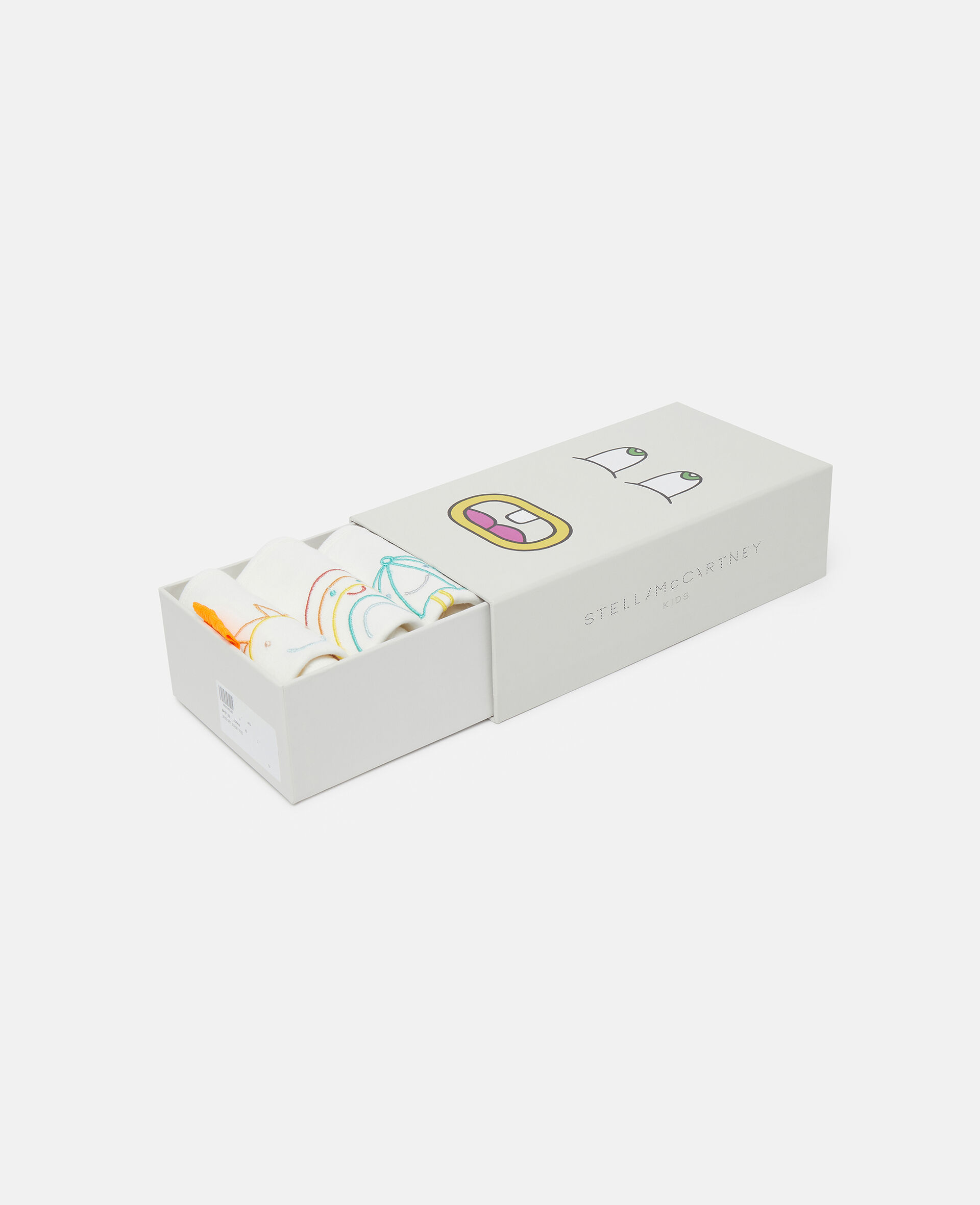 Weather Embroidery Cotton Jersey Bib Set-White-large image number 3