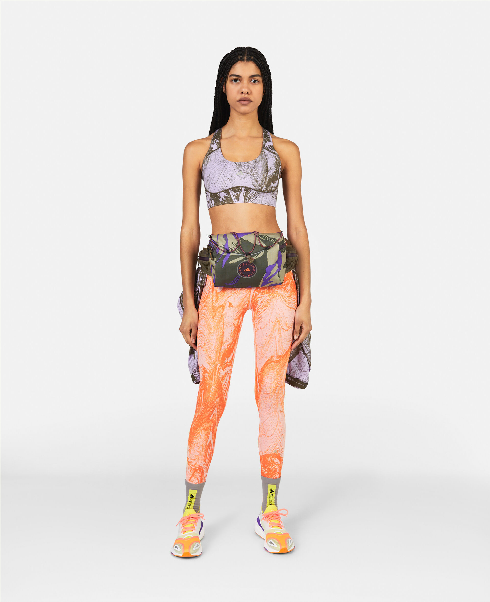 TruePurpose Moire Wood Print Medium Support Sports Bra-Multicolour-large image number 1