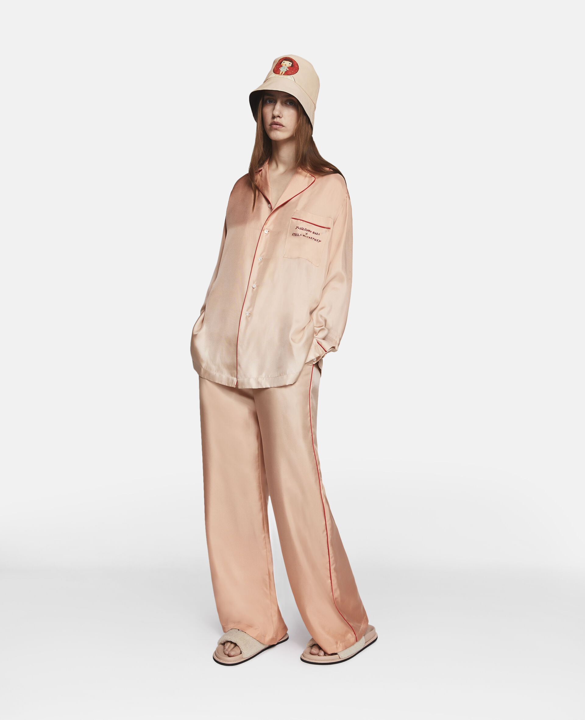 Twins I印花真丝斜纹衬衫-粉色-large image number 2