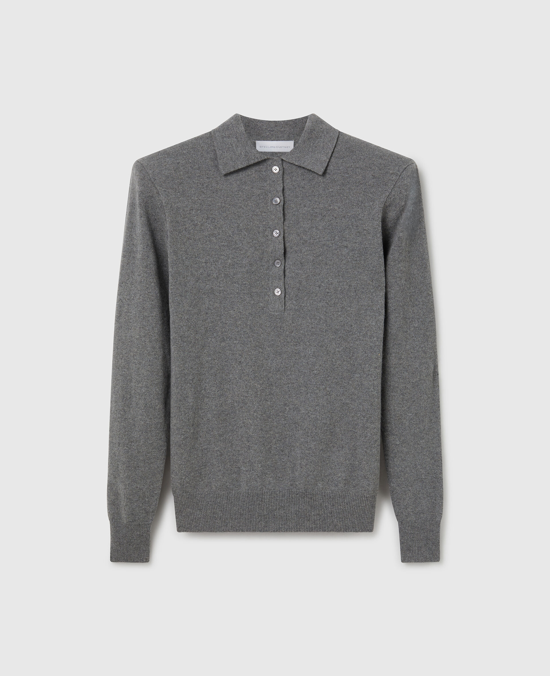 Strong Shoulder Polo Shirt-Grey-large image number 0