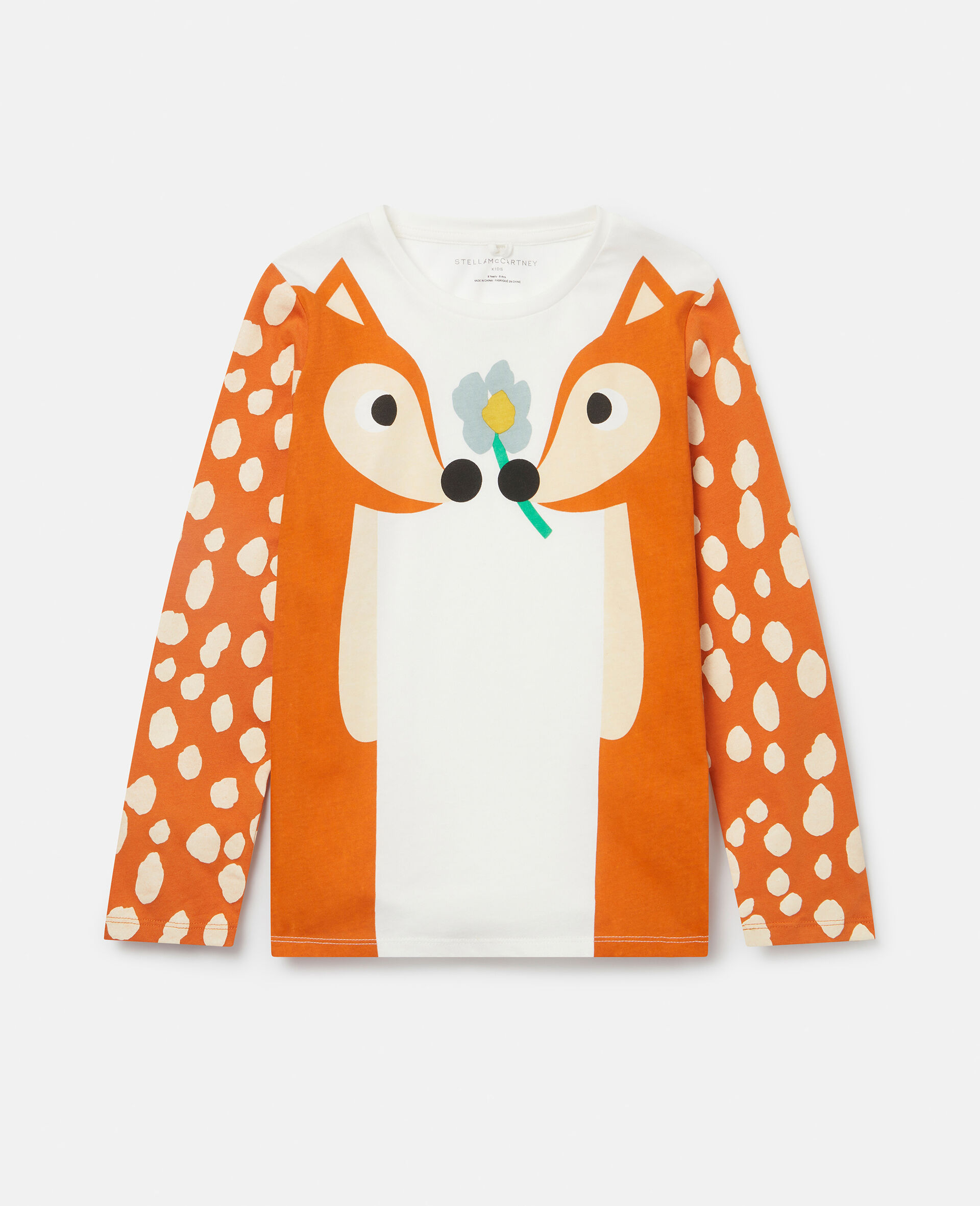 Women White Deer Print Cotton Top Stella McCartney AU