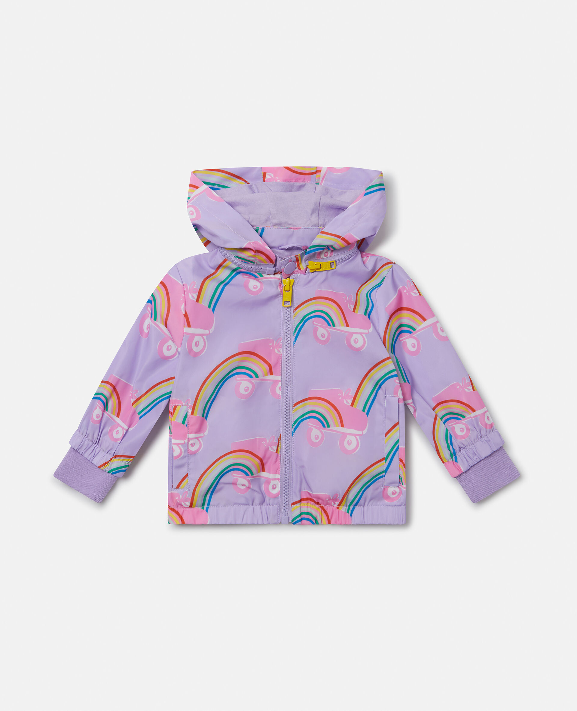 Rollerskate Rainbow Print Raincoat-Purple-large image number 0