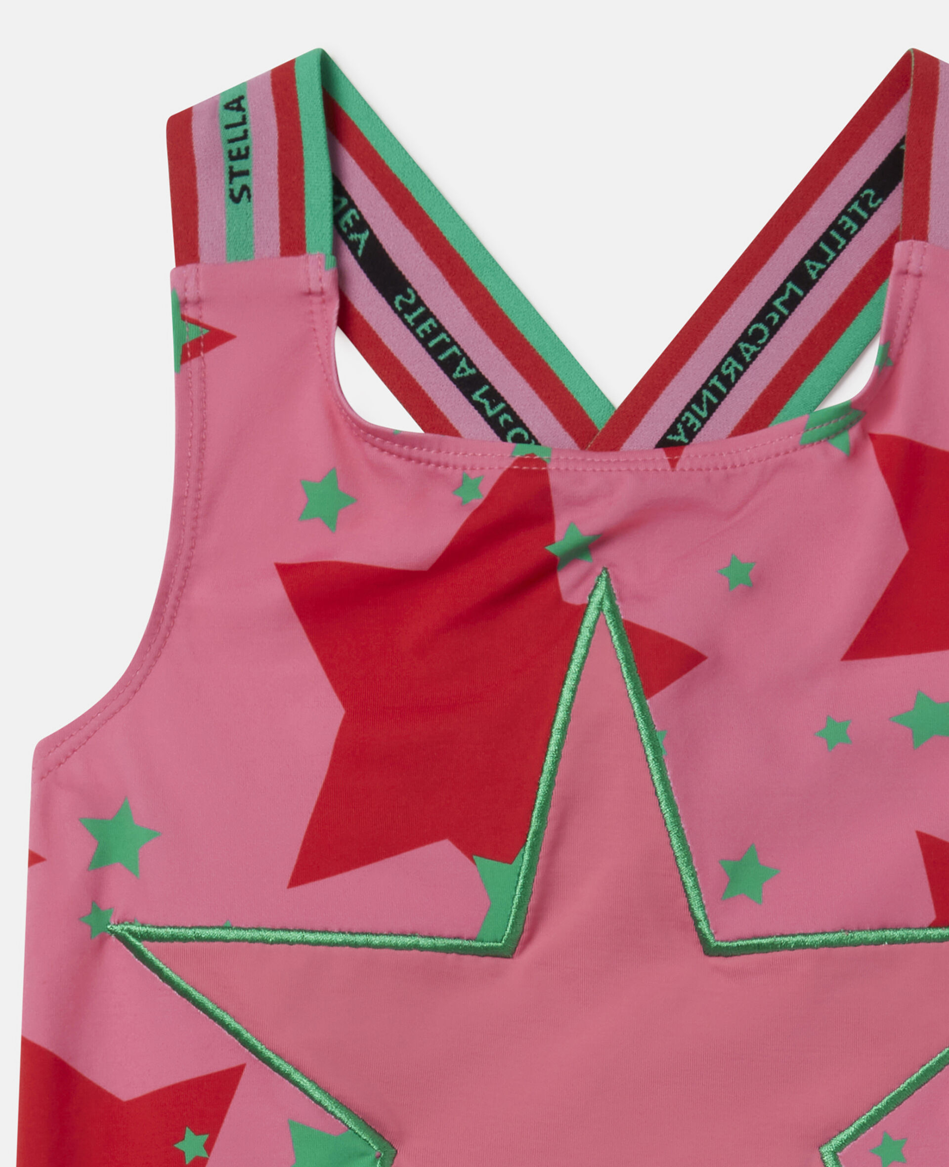Star Print Fringe Swimsuit-Pink-large image number 1