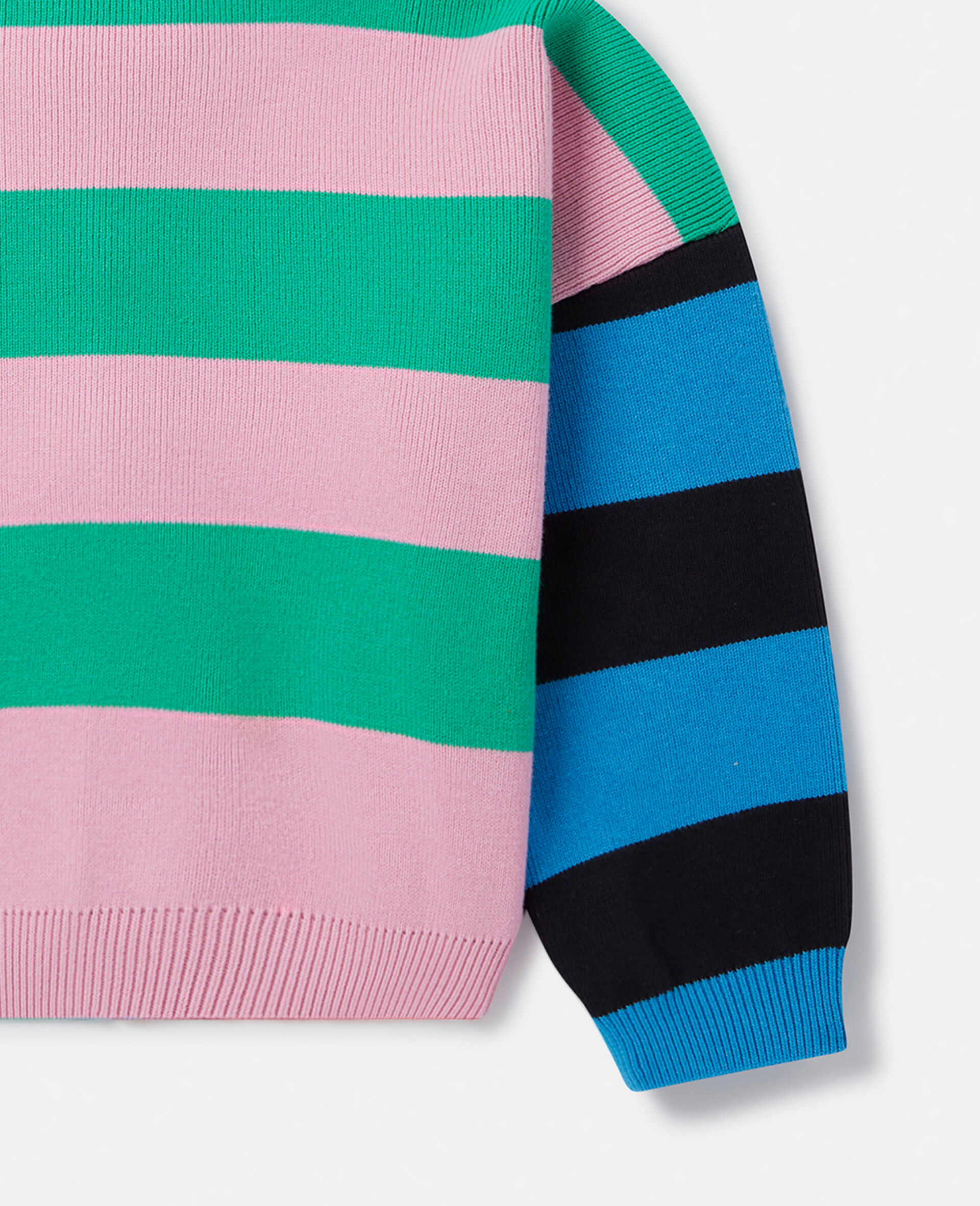 Variegated Stripe Zip Cardigan-Multicolour-large image number 3