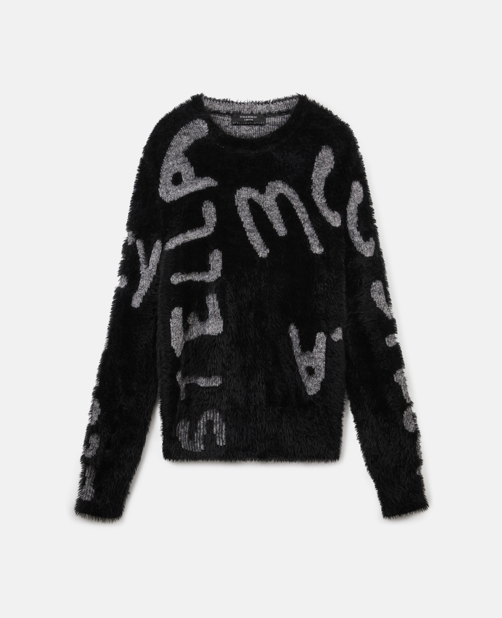 Ed Curtis Stella Logo Jacquard Knit Sweater-Black-large image number 0
