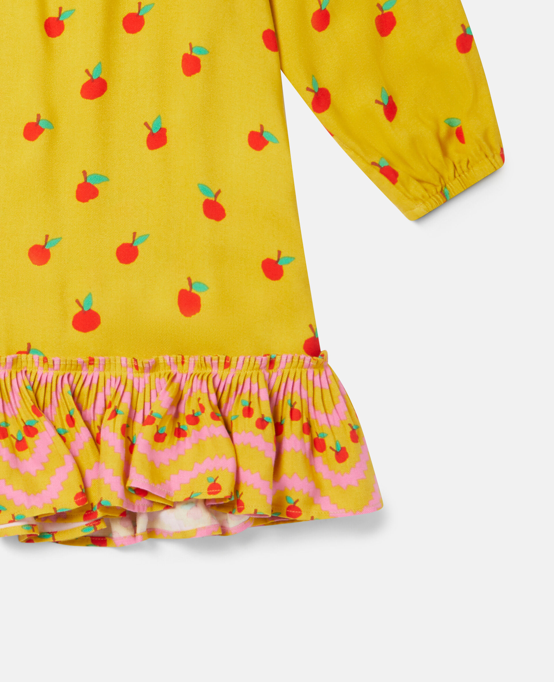 Women Yellow Apple Print Twill Dress Stella McCartney AE