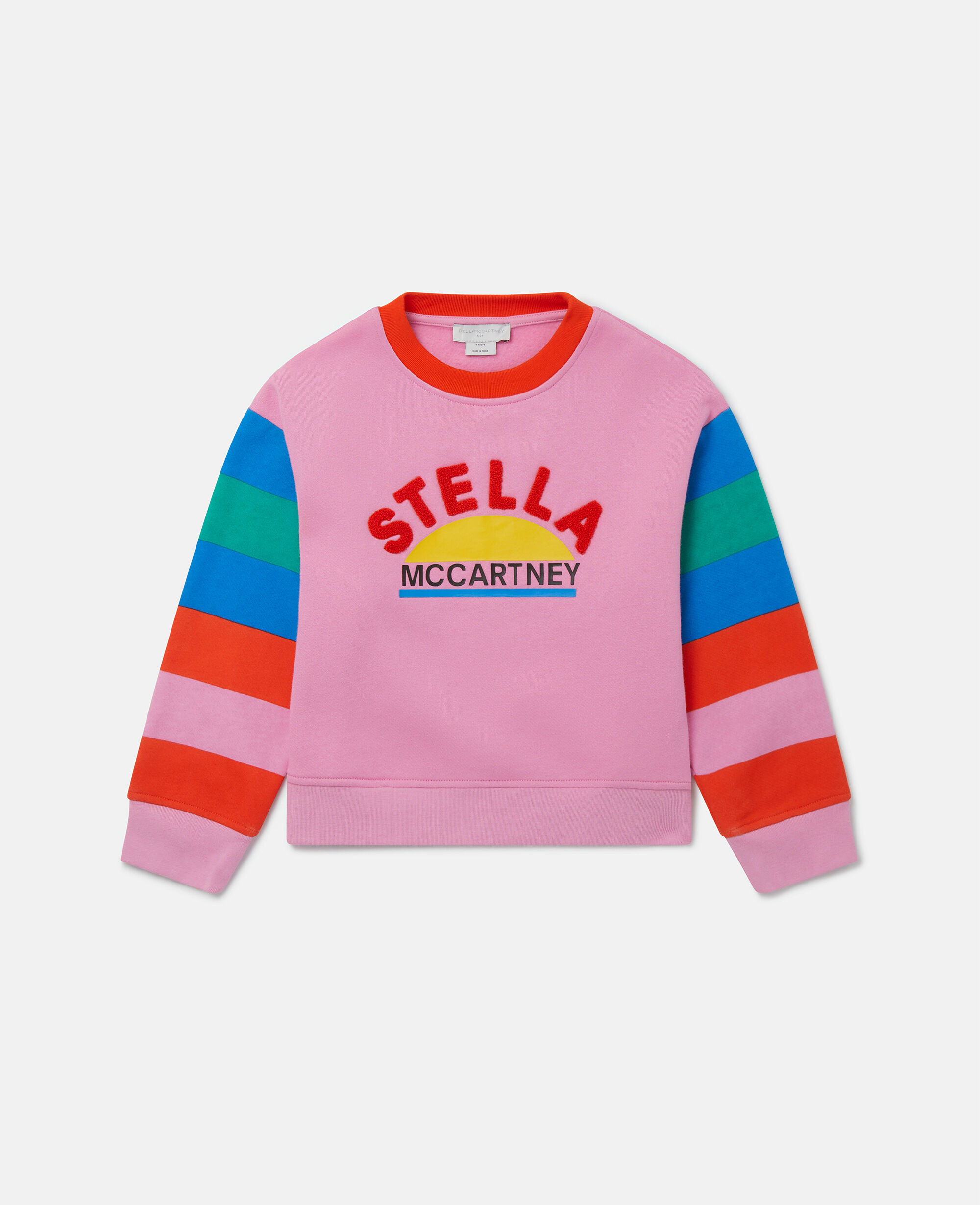 Women ピンク ロゴボーダー スリーブ スウェットシャツ | Stella McCartney JP