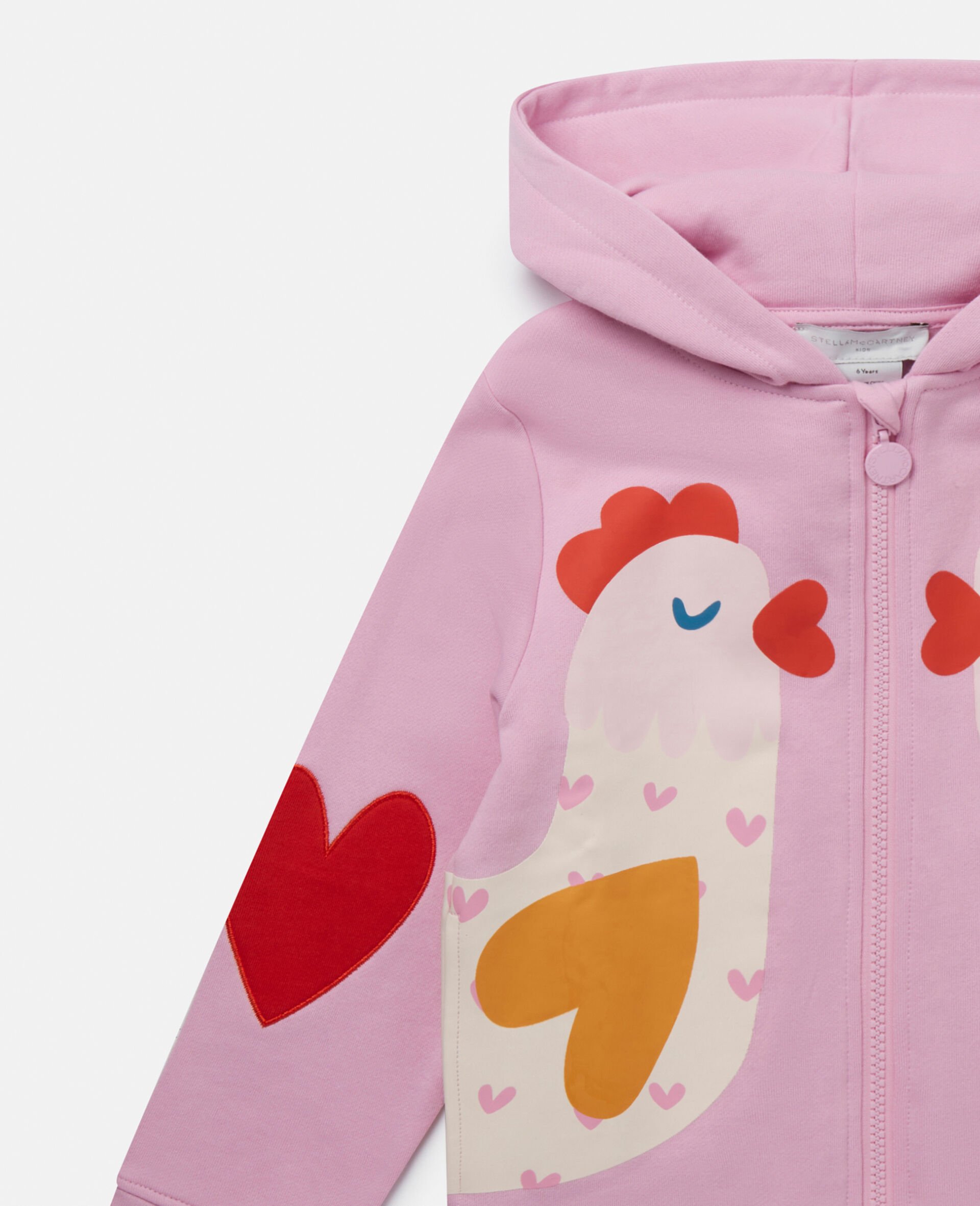 Chicken Graphic Zip Sweatshirt-Pink-large Chicken Graphic Zip Sweatshirt-Pink-large image number 1