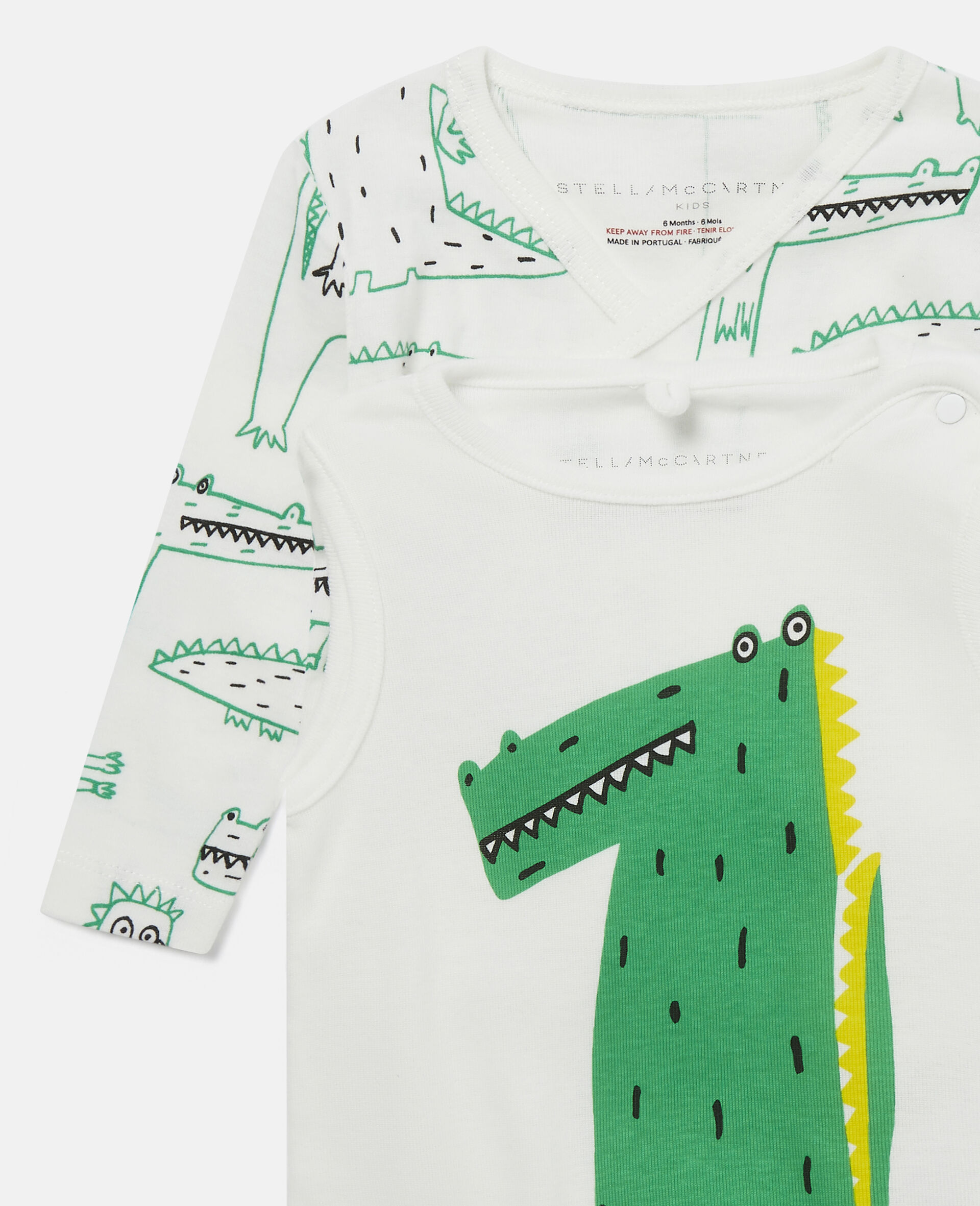 Crocodile Print Cotton Rib Body Set-Multicoloured-large image number 1