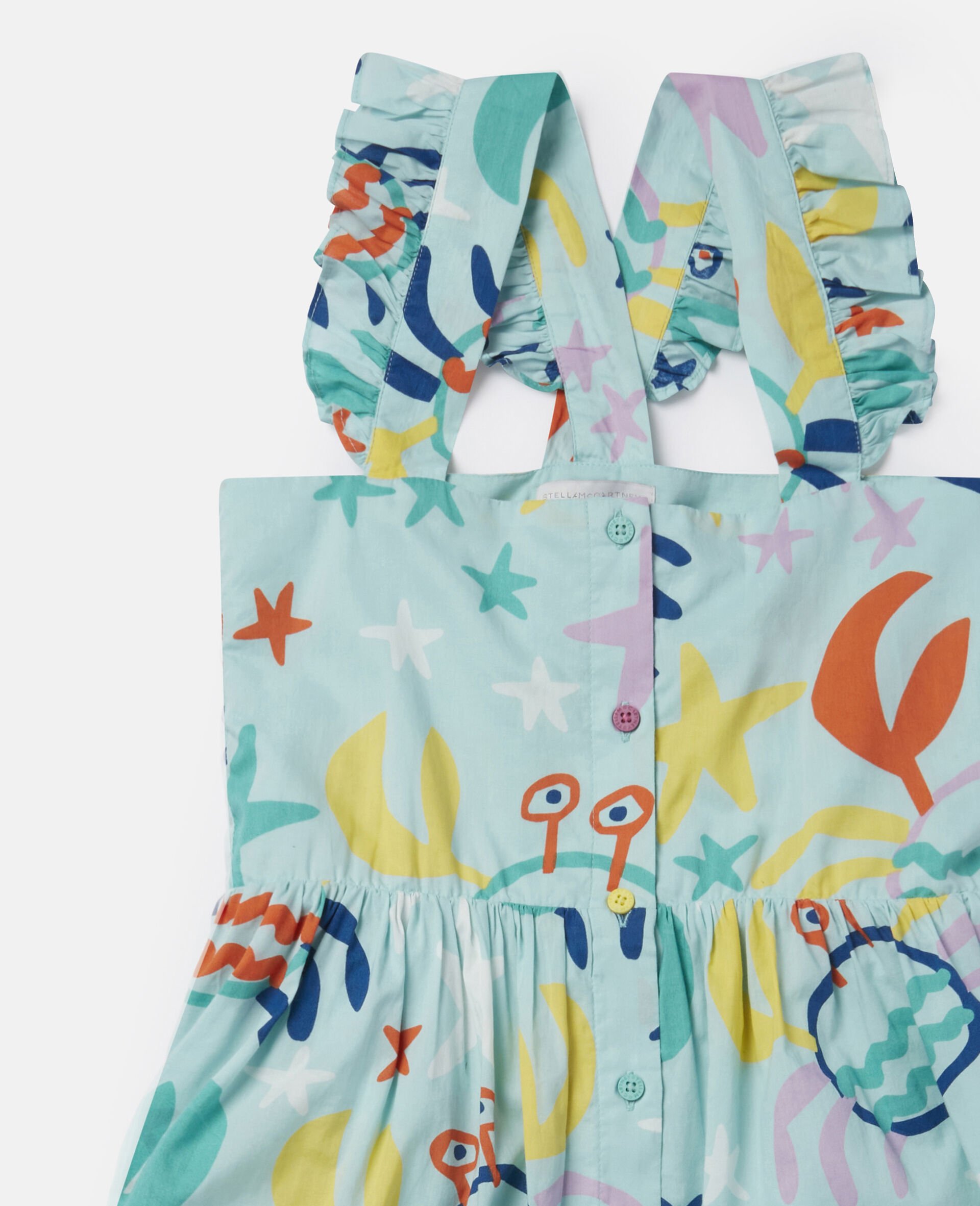 Crab Print Frilled Dress-Multicolour-large image number 1